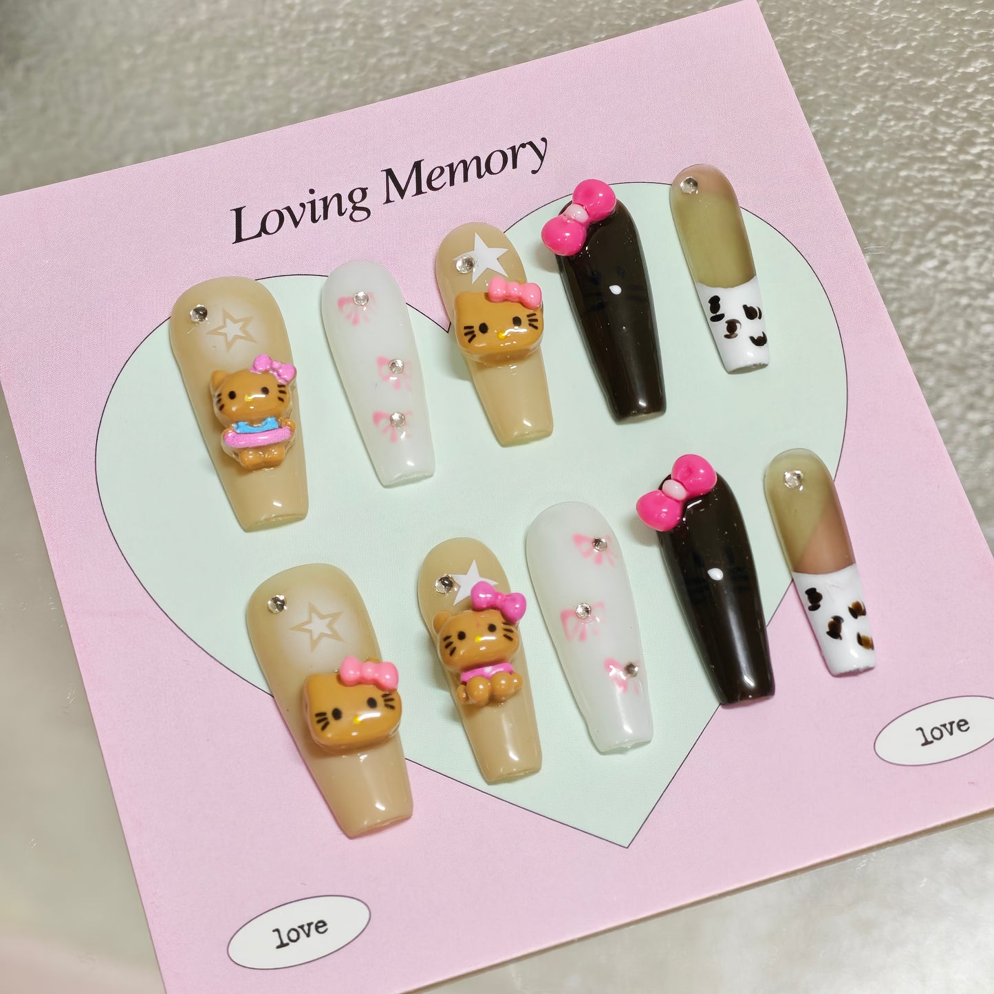 hello kitty press on nails kawaii cute style