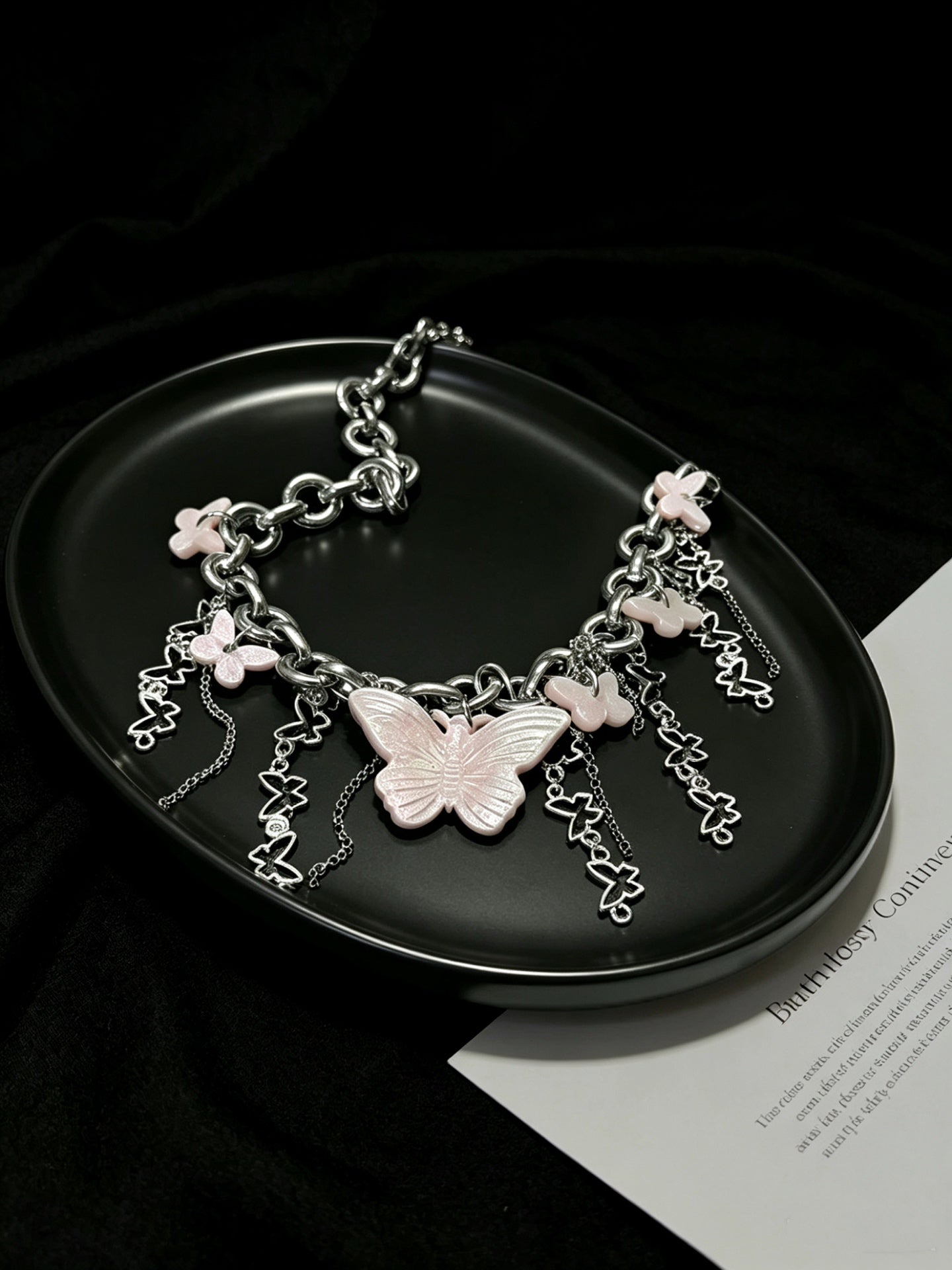 ASLOP TREASURE Butterfly Charm Tassel Necklace – detail photo 8