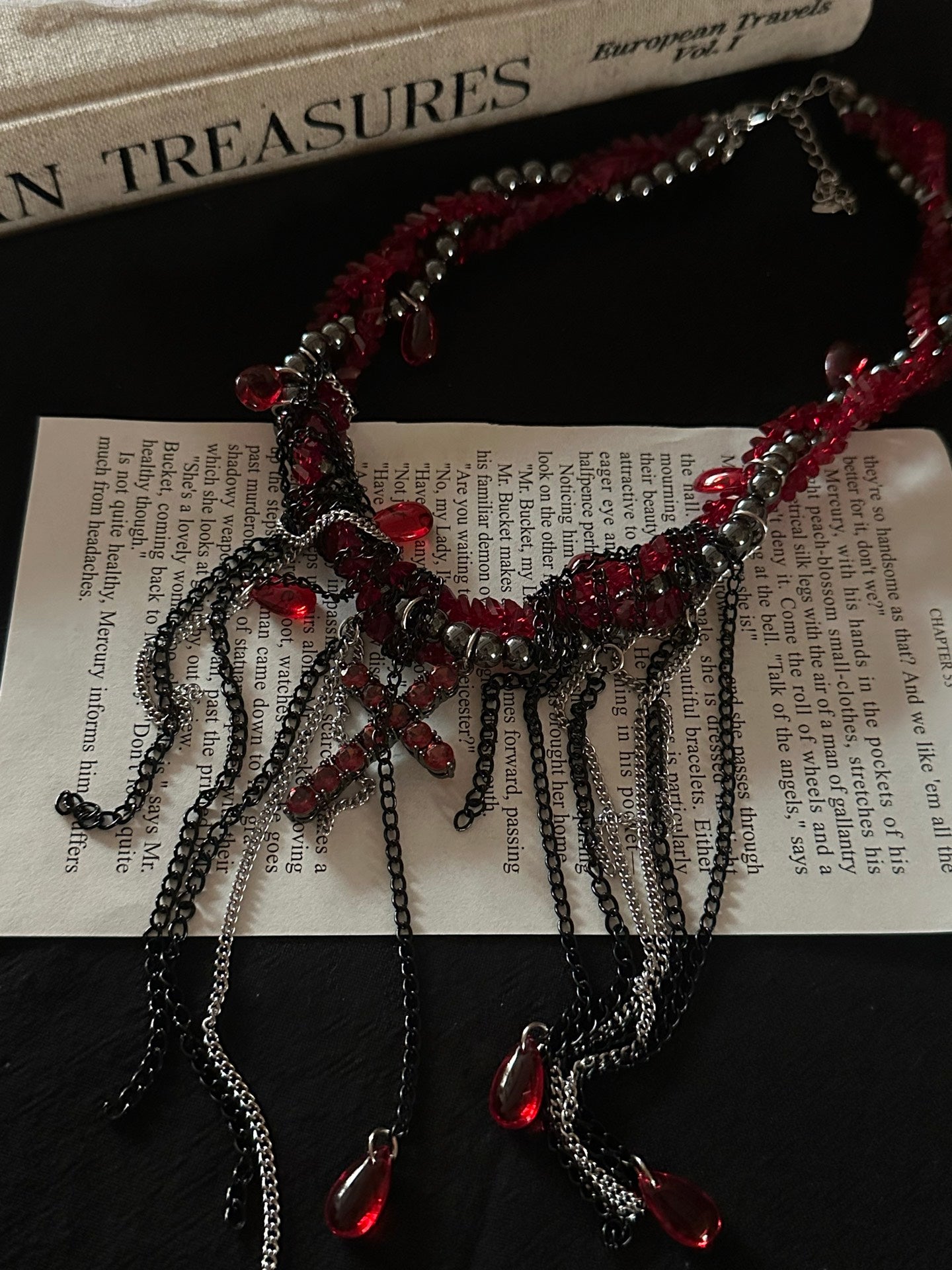 ASLOP TREASURE Gothic Tassel Choker – additional necklace product photo