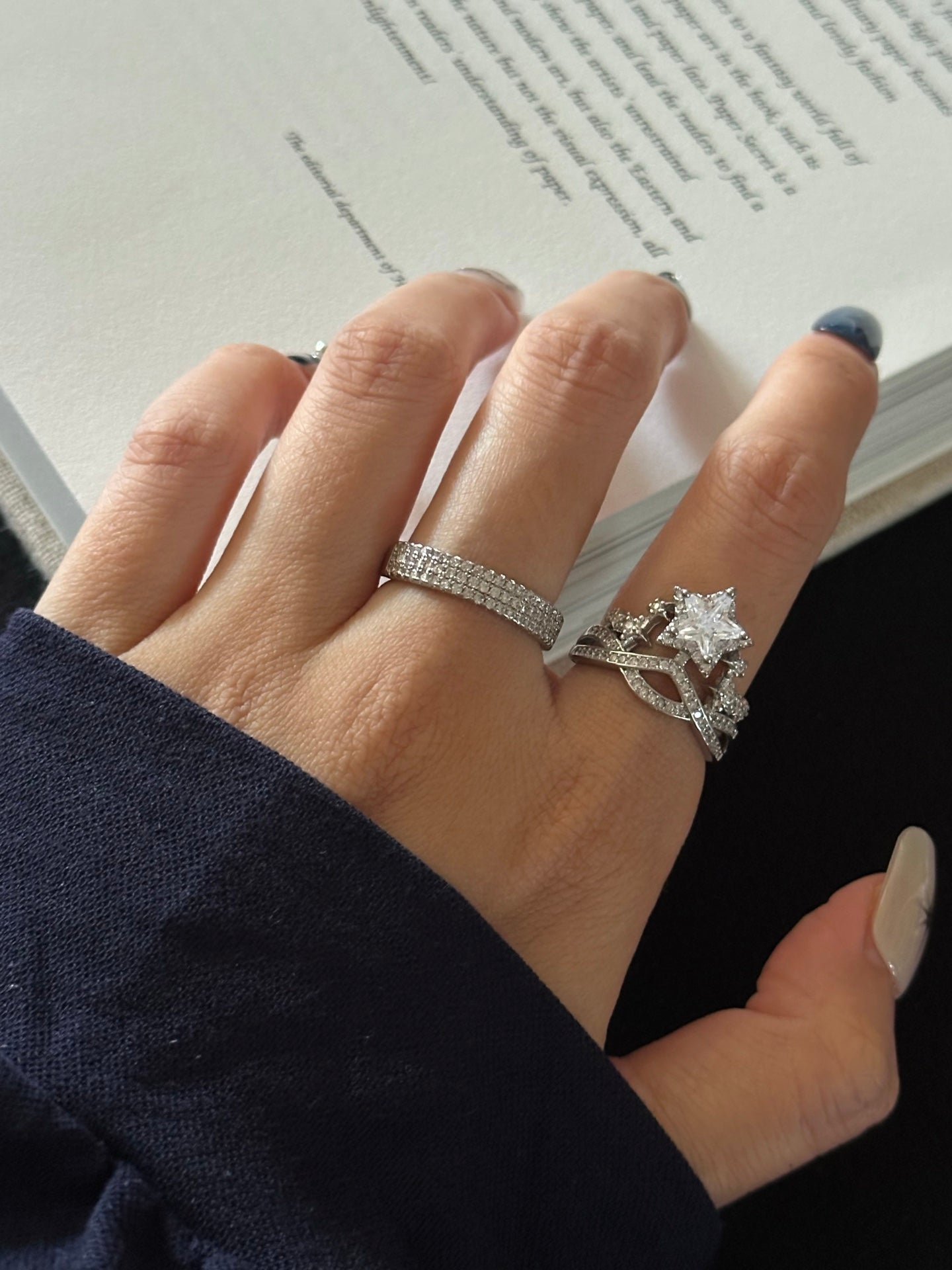 Crown & Star Stack Ring