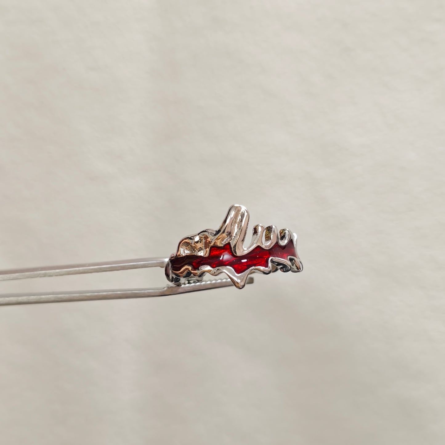 red silver ring gothic edgy dark style