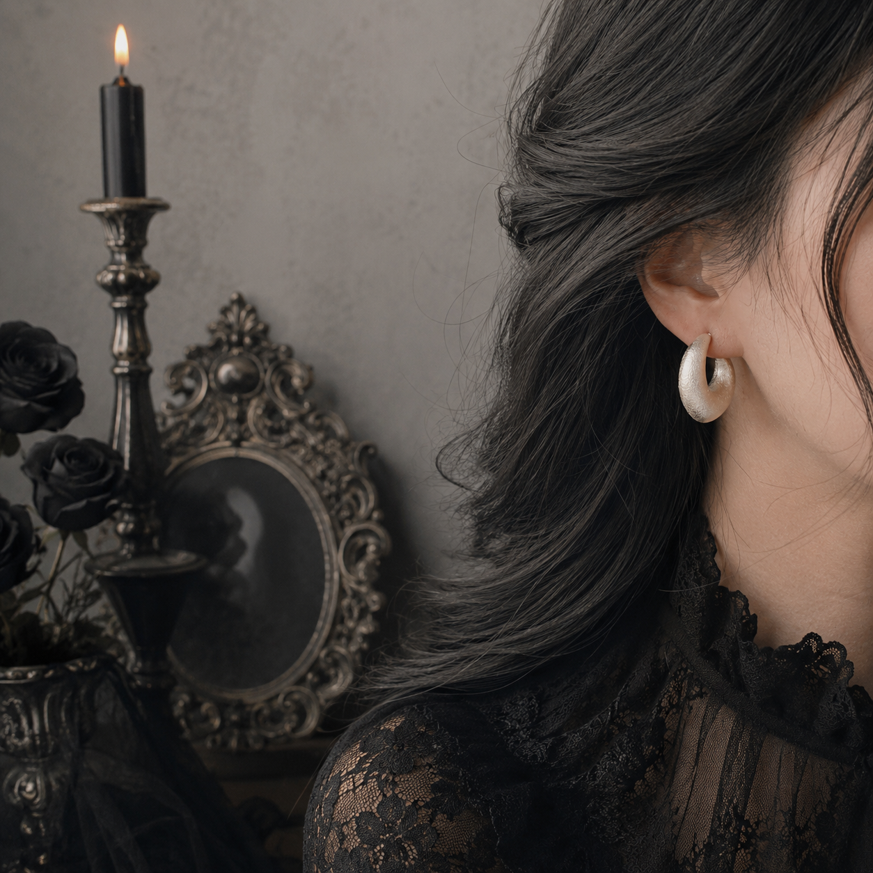 Crescent Moon Hoop Earrings