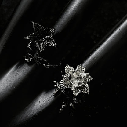 black rose ring set 