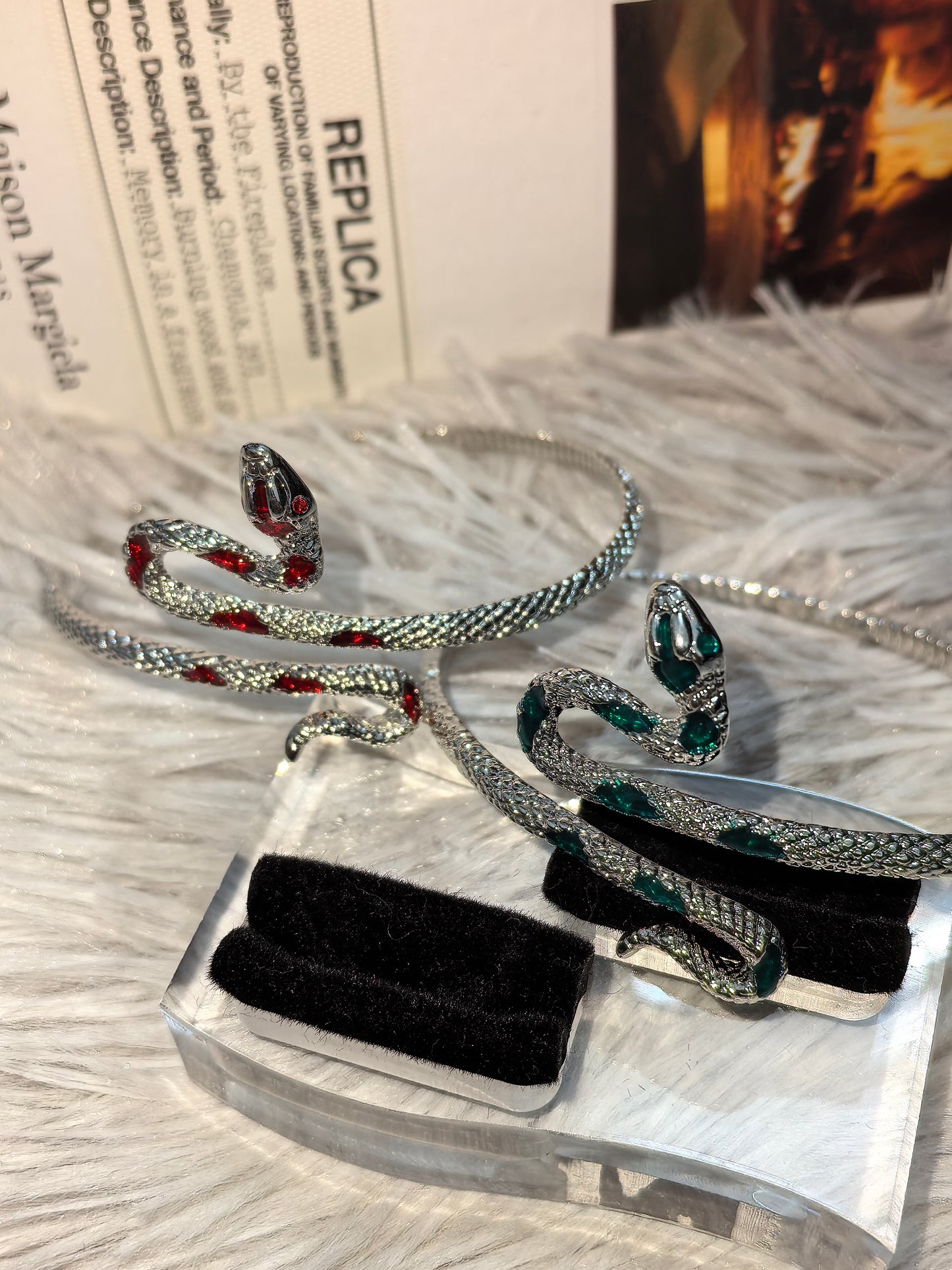 Gothic Snake Ring & Band Set detail view 17, dark finish gothic dark aesthetic