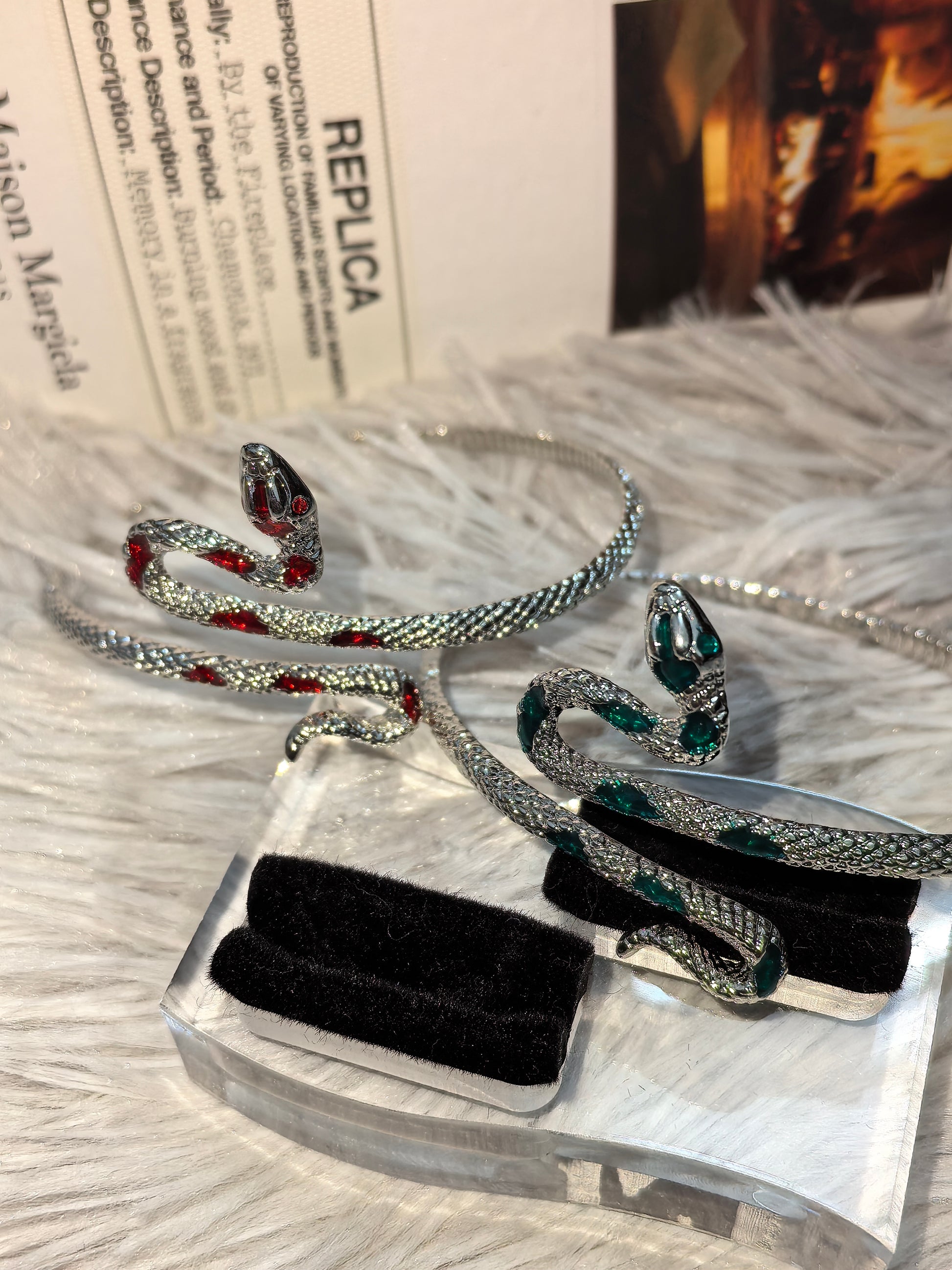 Gothic Snake Ring & Band Set detail view 17, dark finish gothic dark aesthetic