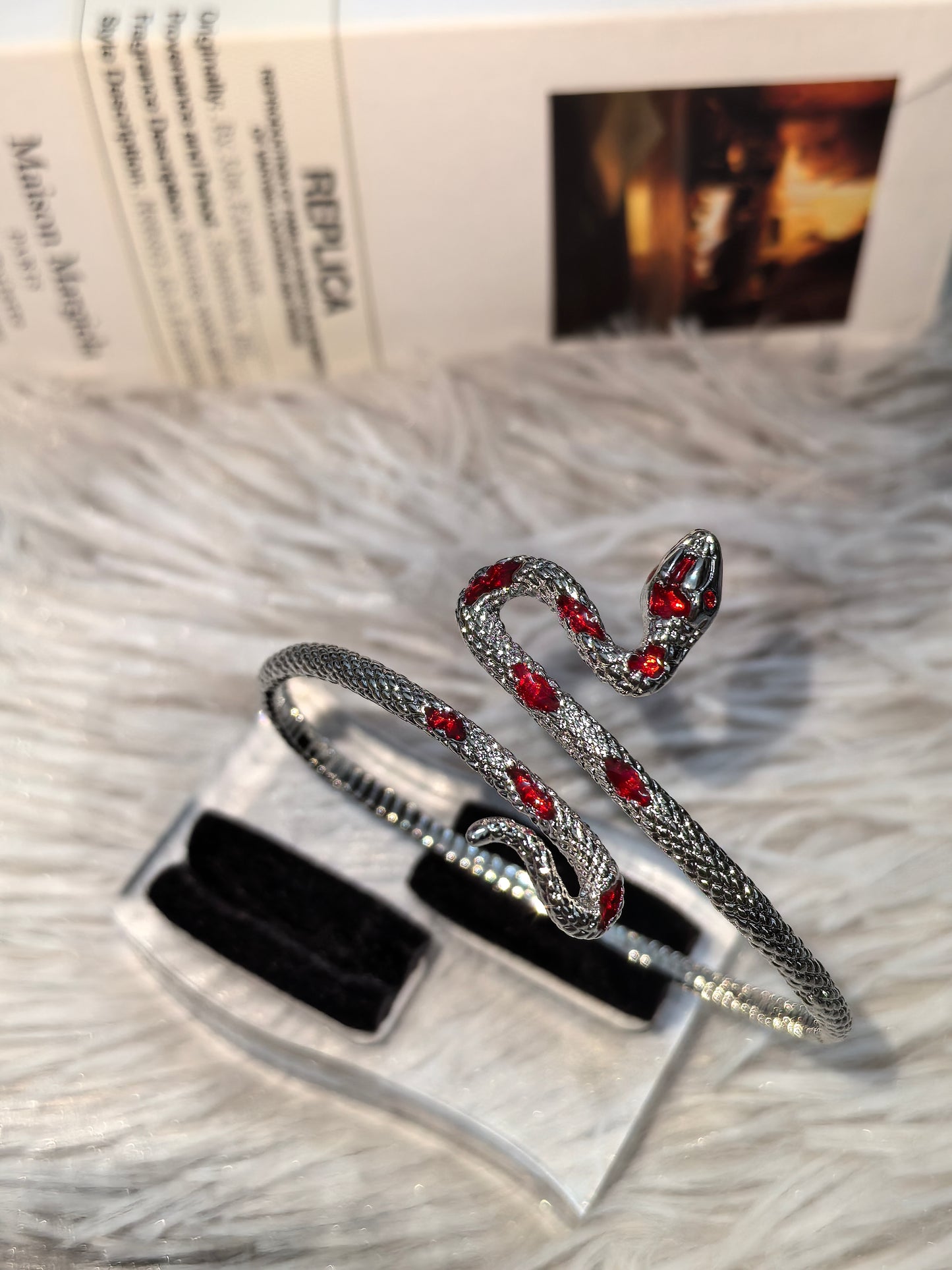 Gothic Snake Ring & Band Set detail view 12, dark finish gothic dark aesthetic