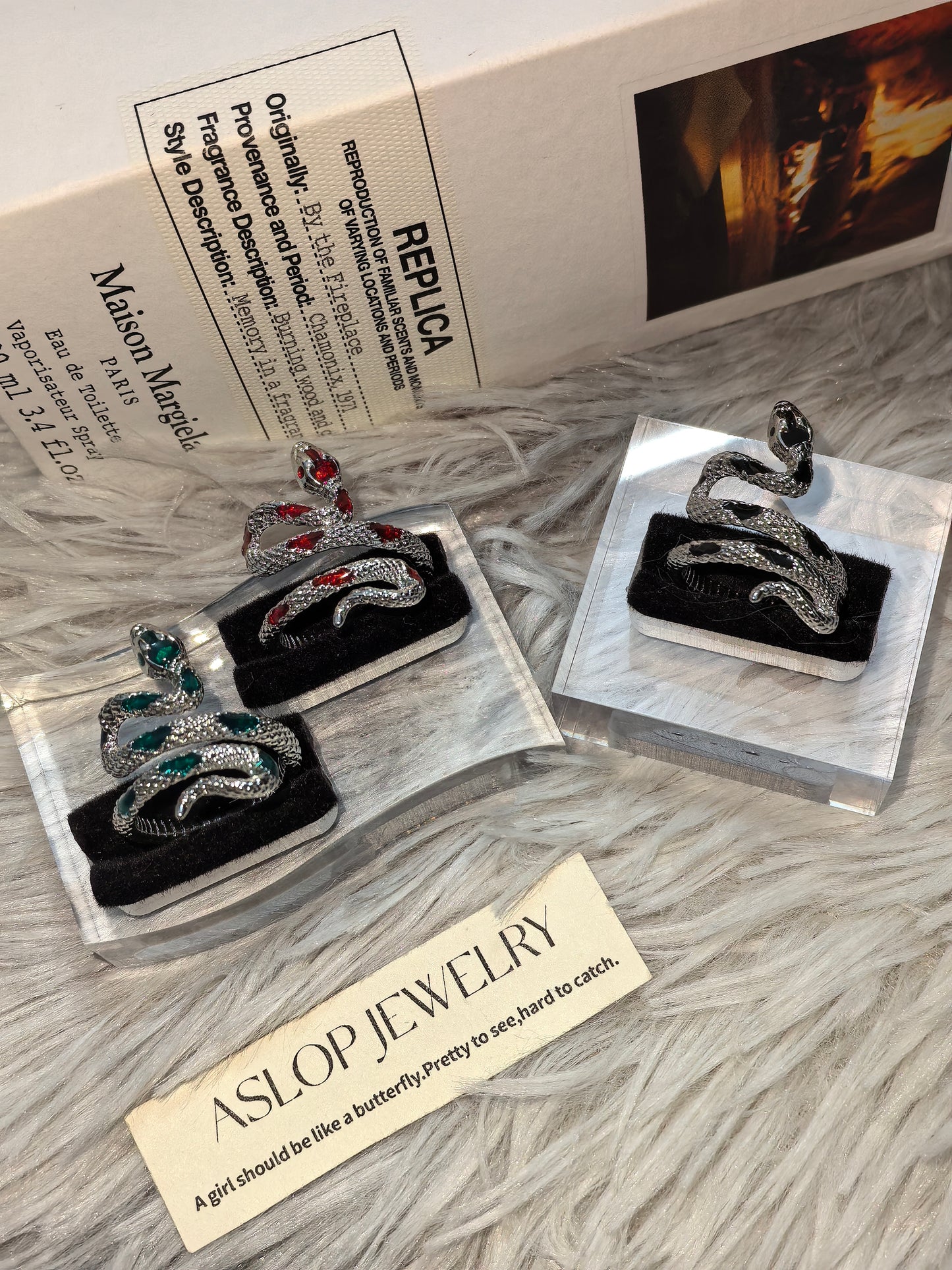 Gothic Snake Ring & Band Set detail view 18, dark finish gothic dark aesthetic