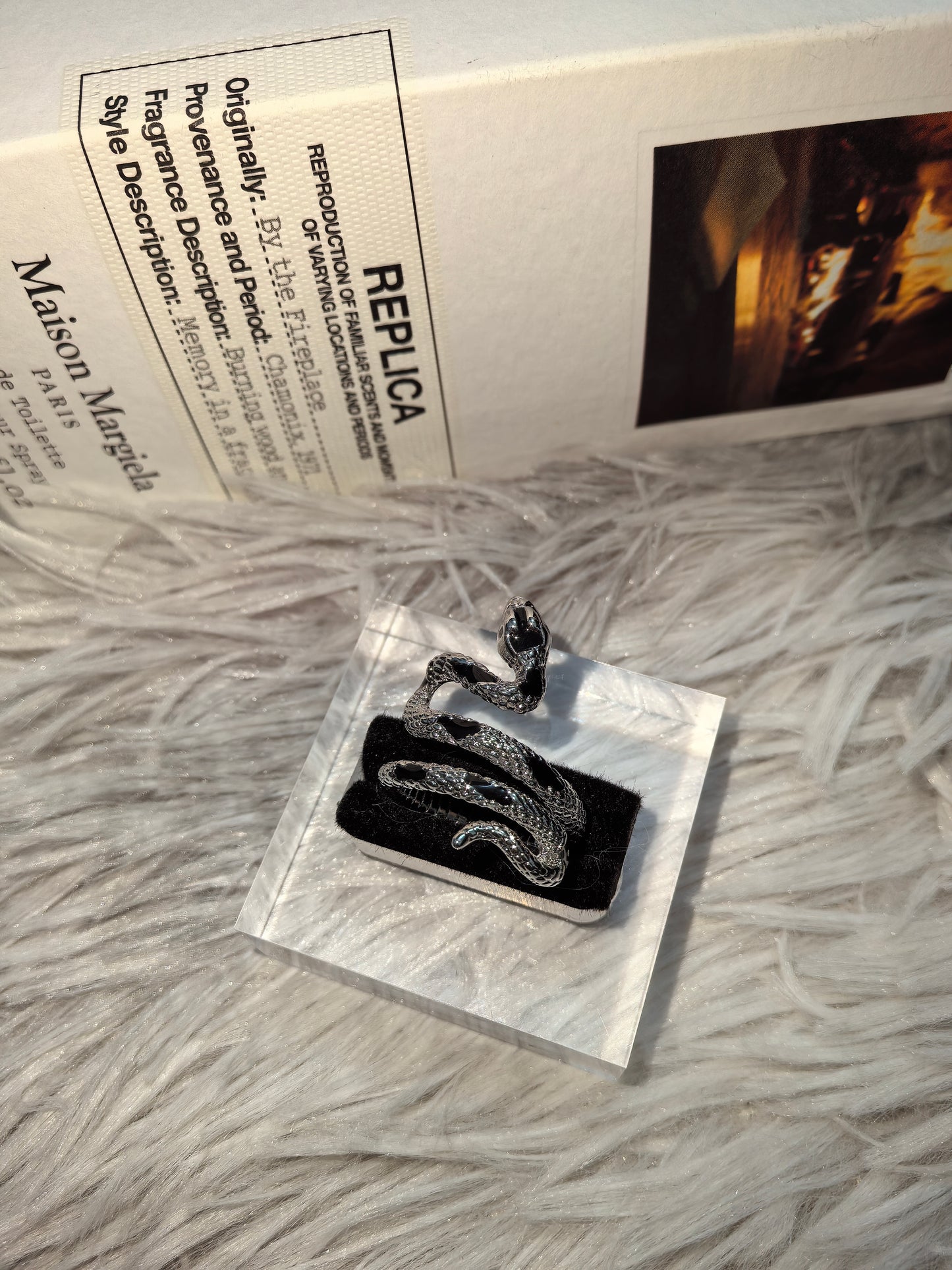 Gothic Snake Ring & Band Set detail view 9, dark finish gothic dark aesthetic