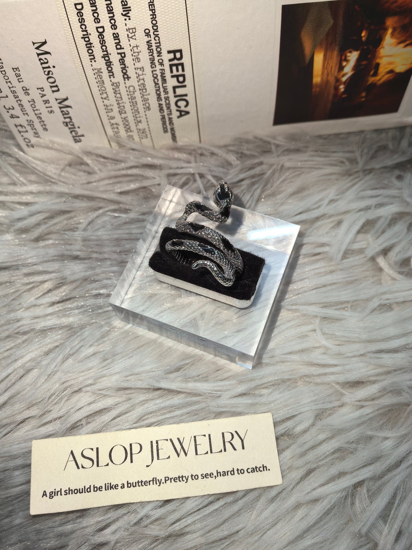 Gothic Snake Ring & Band Set detail view 22, dark finish gothic dark aesthetic
