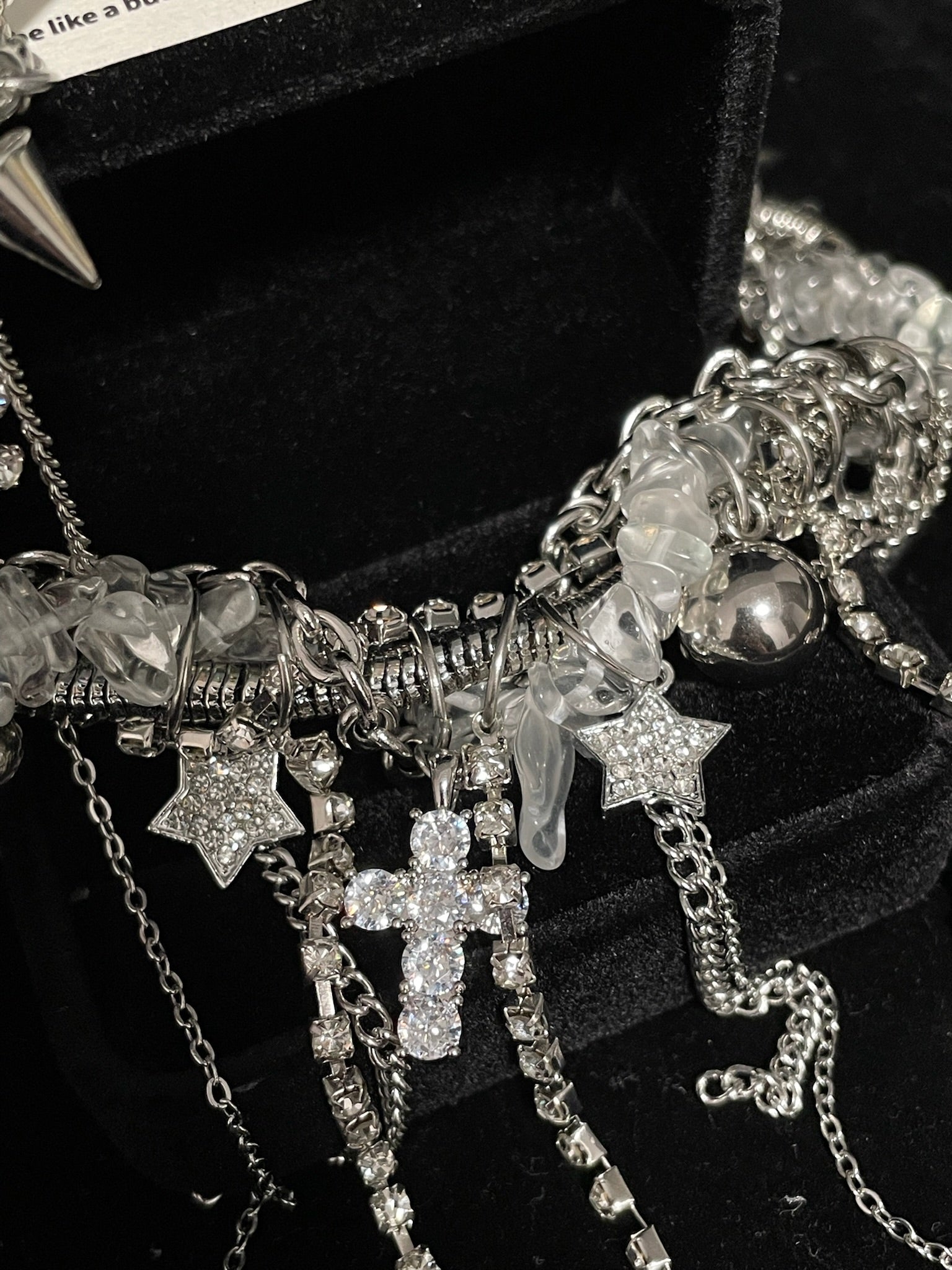 ASLOP TREASURE Star & Cross Charm Tassel Necklace – detail photo 4