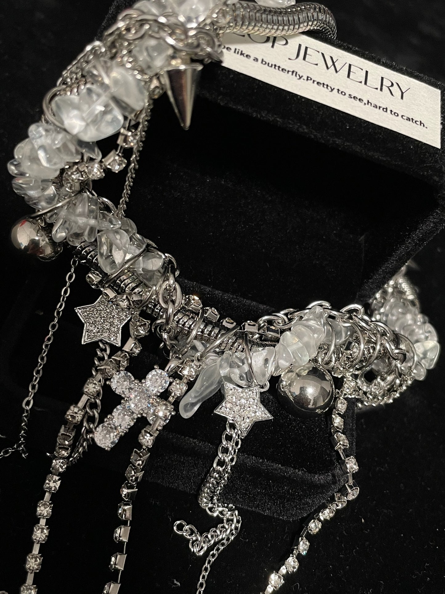 ASLOP TREASURE Star & Cross Charm Tassel Necklace – detail photo 5