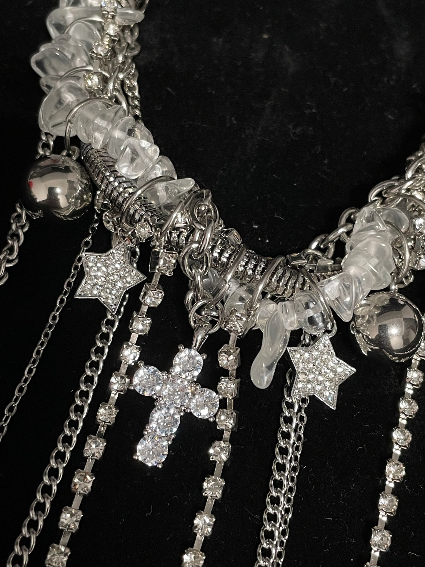 ASLOP TREASURE Star & Cross Charm Tassel Necklace – detail photo 8