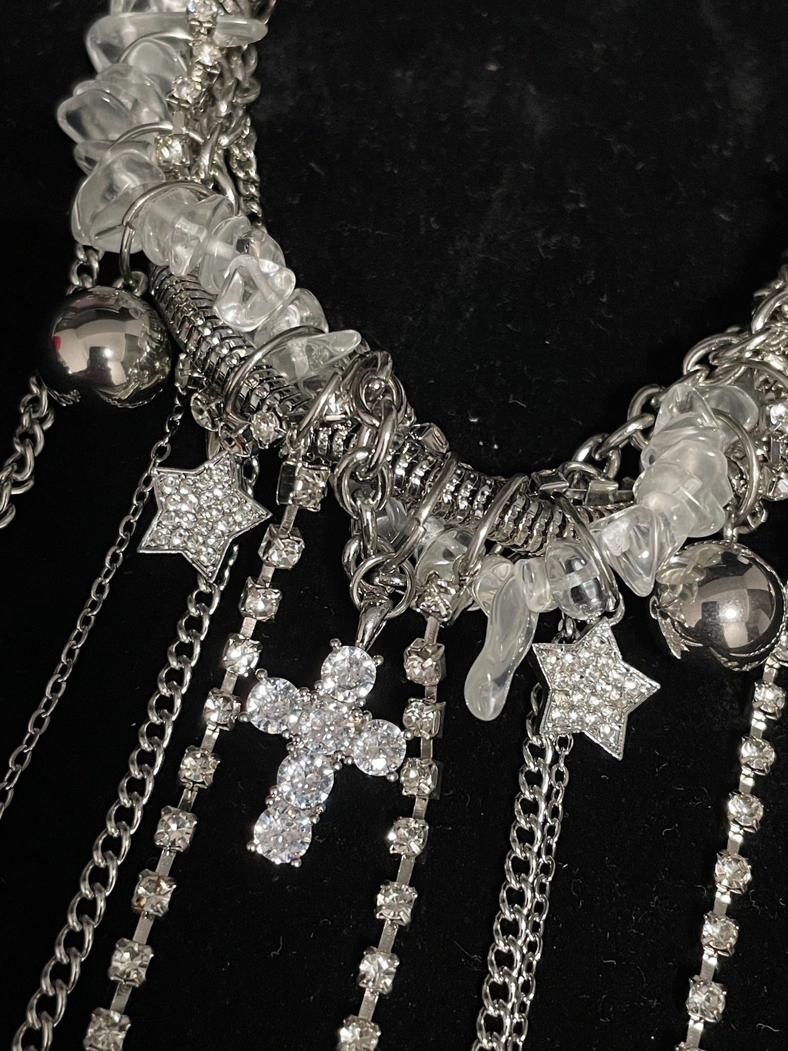 ASLOP TREASURE Star & Cross Charm Tassel Necklace – detail photo 8