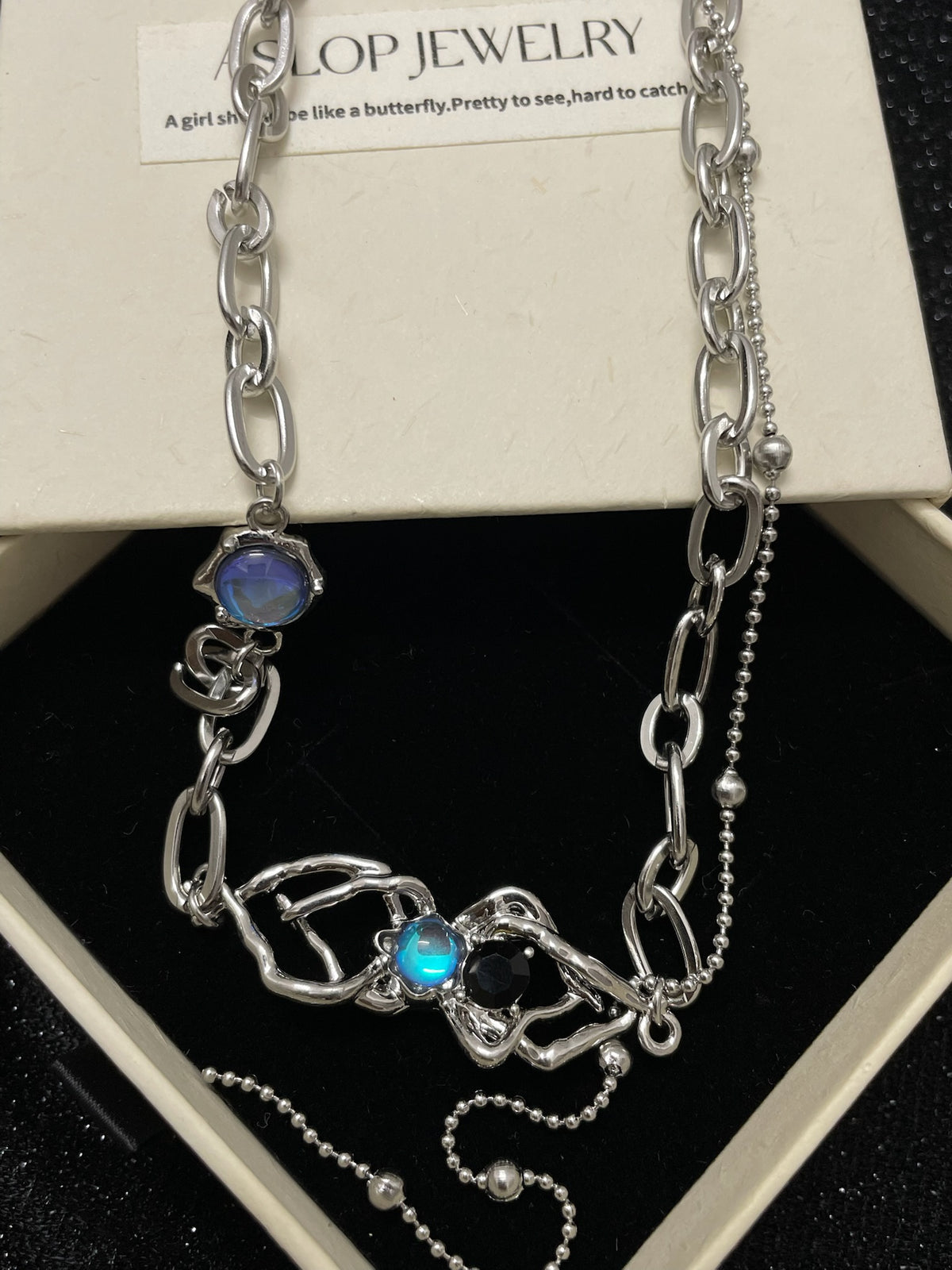 ASLOP TREASURE Moonlit Cat's Eye Spider Necklace – additional necklace product photo
