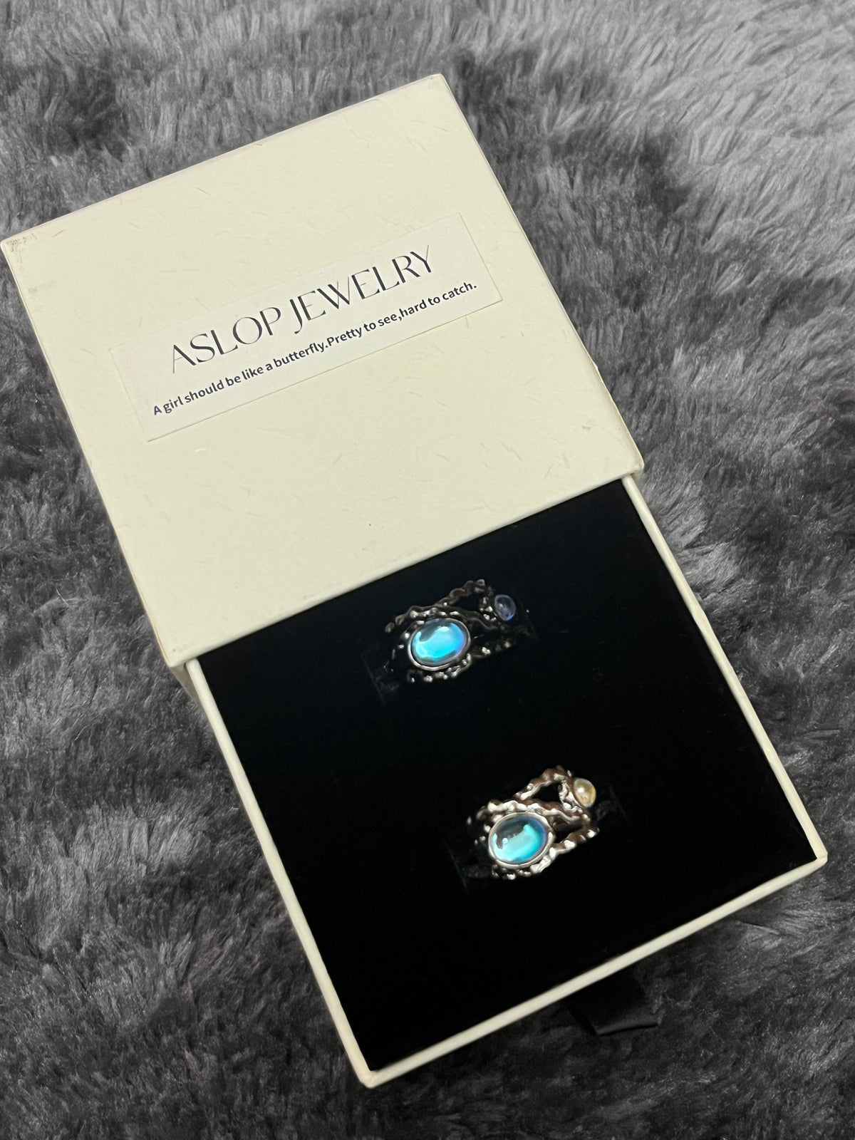 Dark & Light Ring, Dark and Light colorways in ASLOP TREASURE jewelry box