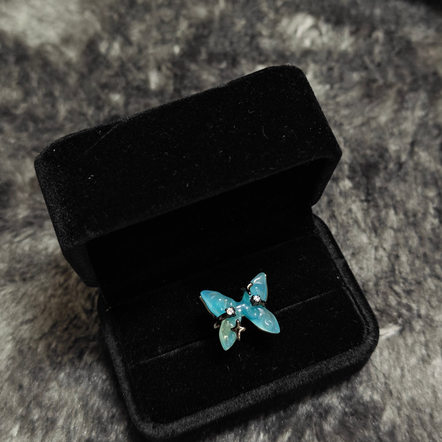 blue butterfly ring grunge alternative style