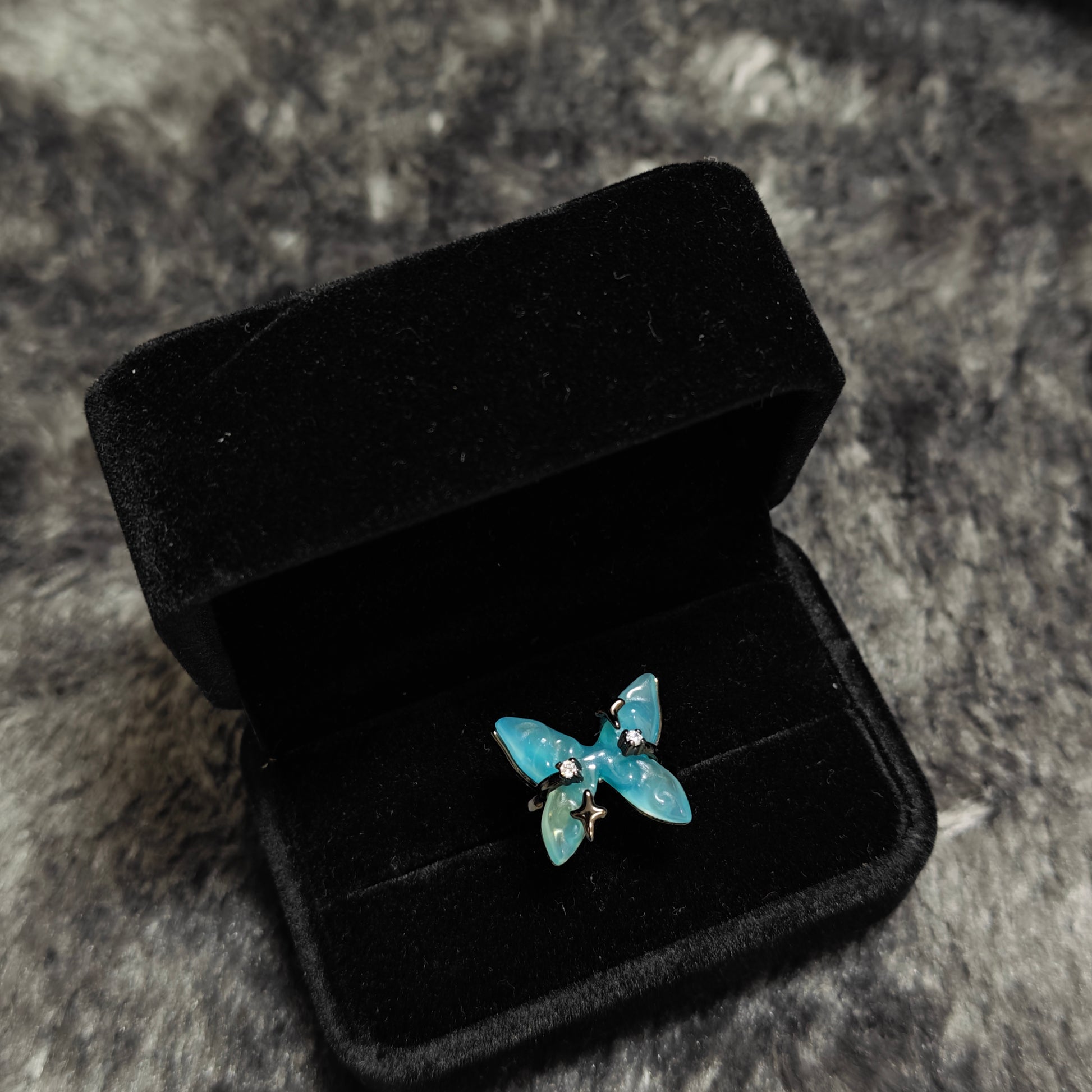 blue butterfly ring grunge alternative style