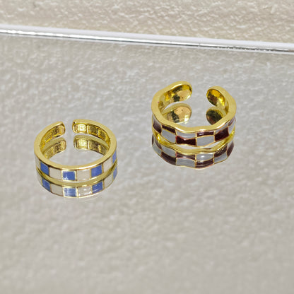 checker band ring y2k funky style jewelry