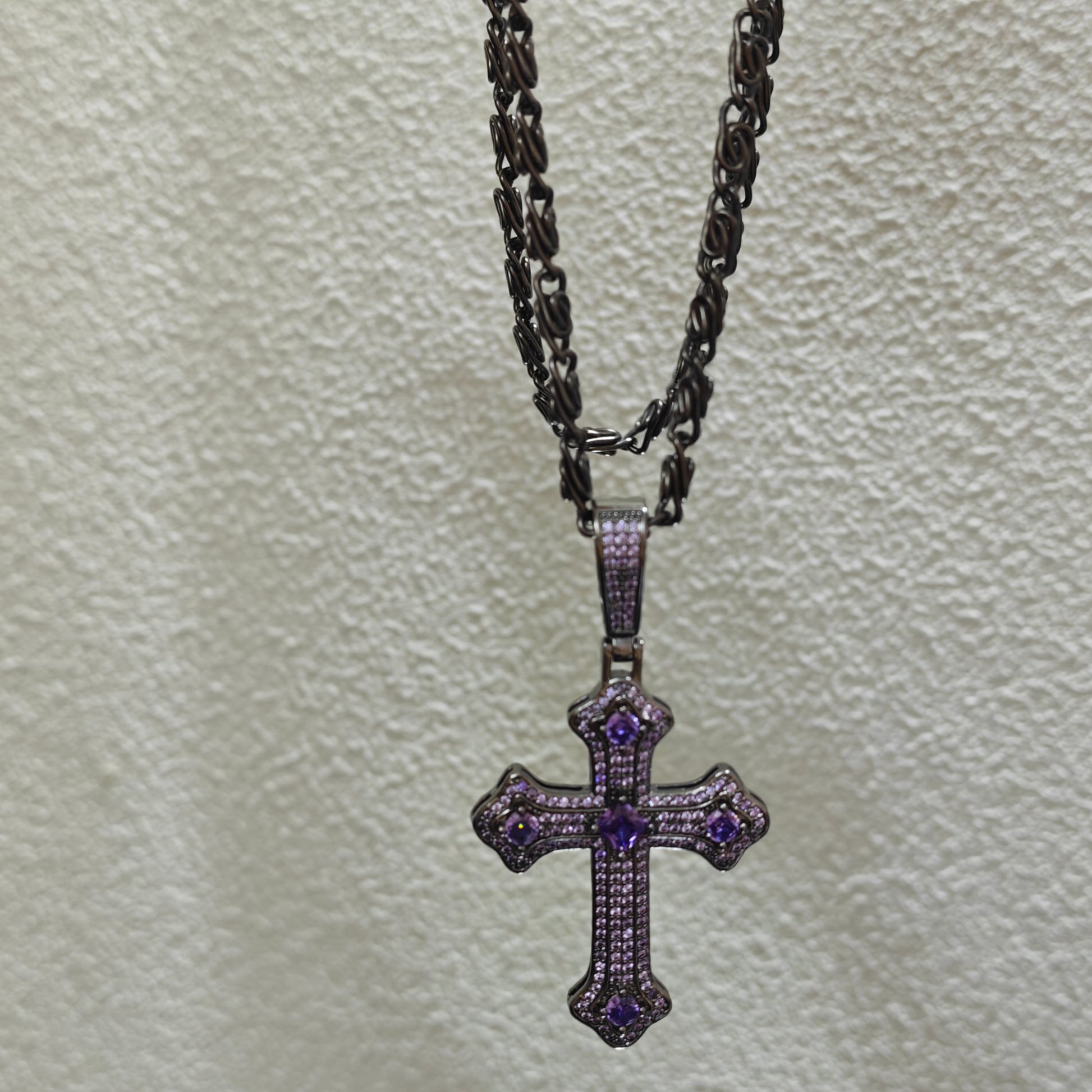 crystal cross necklace edgy statement jewelry