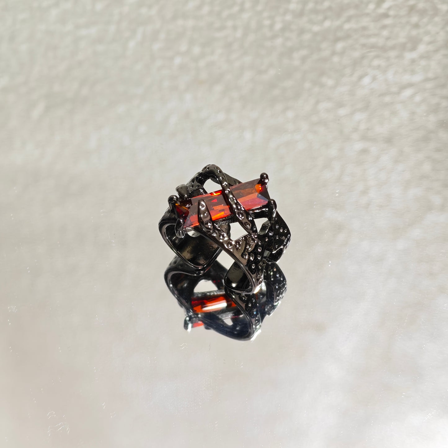 dark red crystal ring grunge jewelry