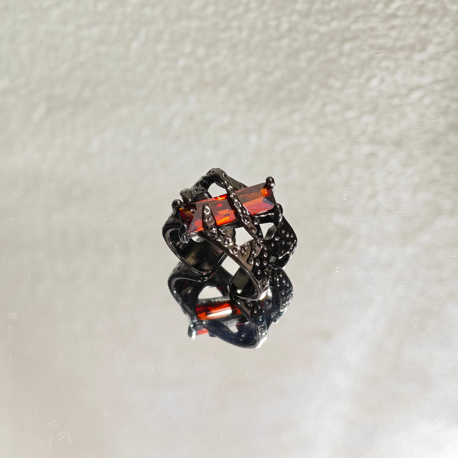 dark red crystal ring grunge jewelry