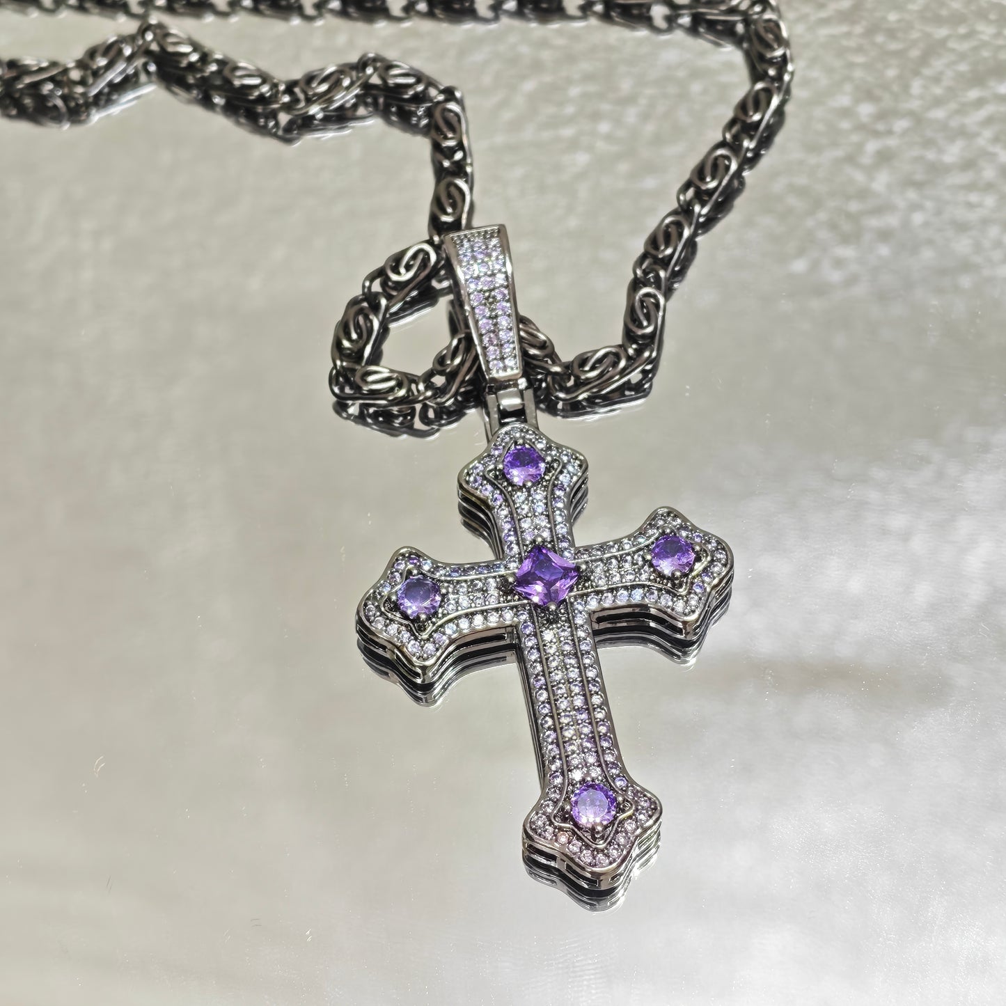 gothic cross necklace punk dark style