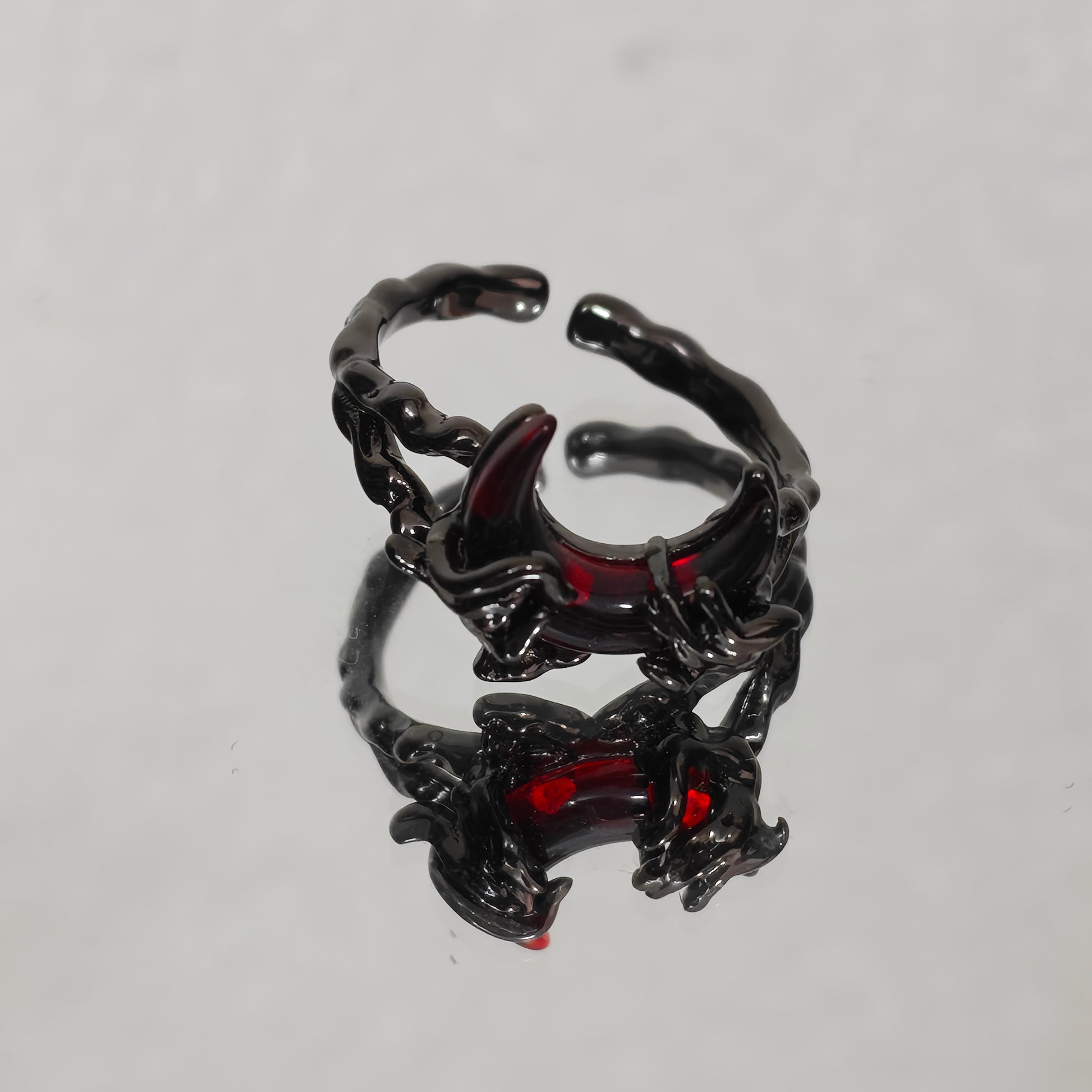 gothic ring gunmetal dark statement