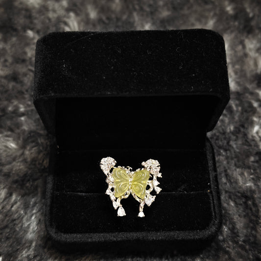 Elegant butterfly statement ring 