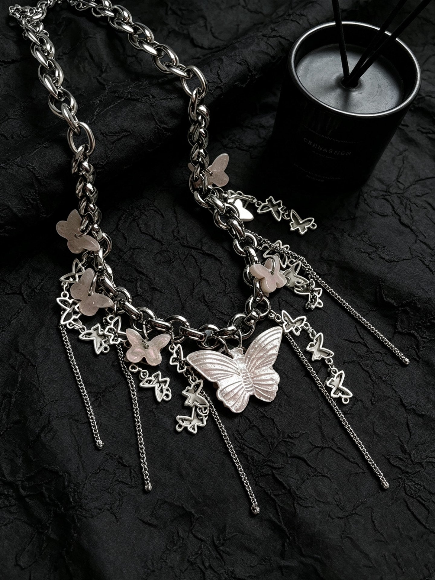ASLOP TREASURE Butterfly Charm Tassel Necklace – product photo