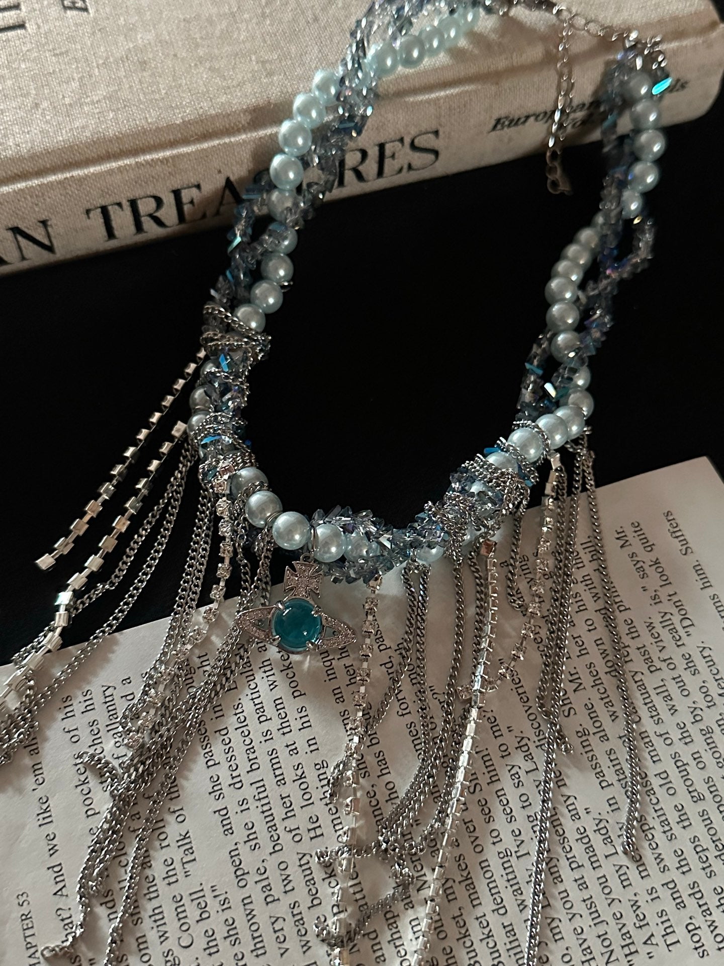 ASLOP TREASURE Celestial Tassel Choker – necklace product photo