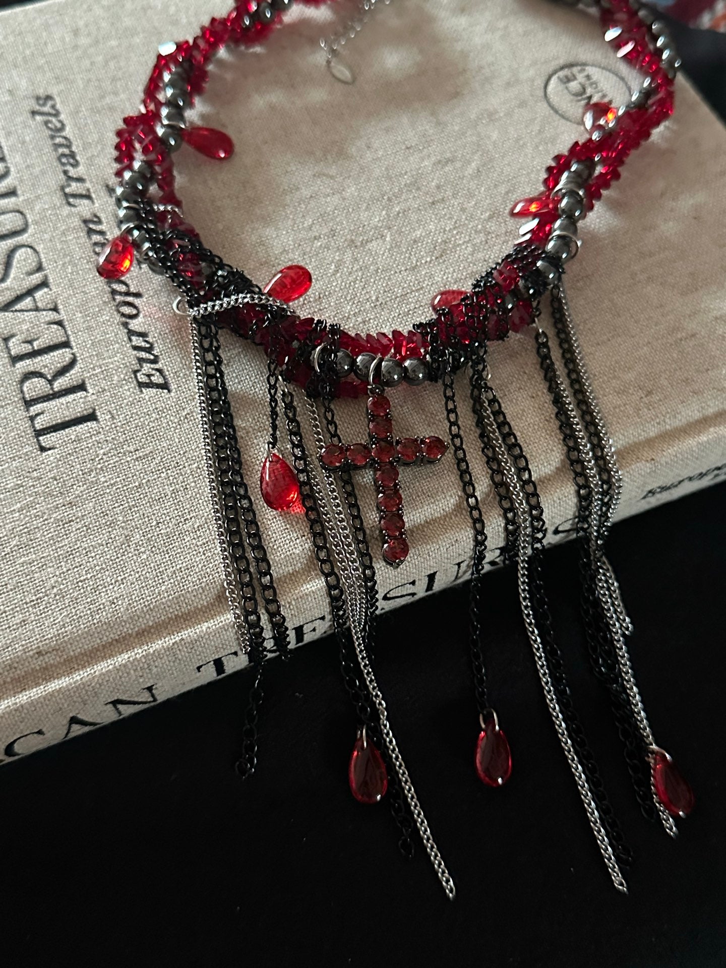 ASLOP TREASURE Gothic Tassel Choker – necklace product photo