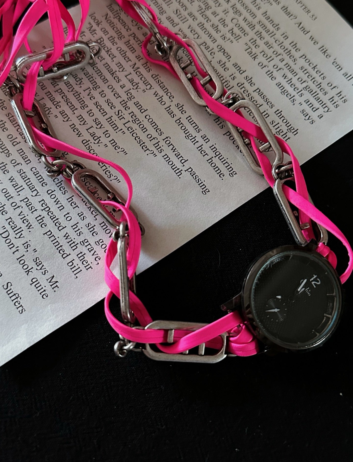 ASLOP TREASURE Barbie Pink Watch Chain Necklace – necklace product photo