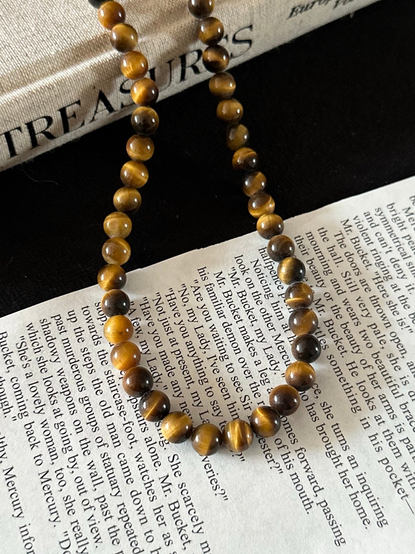 ASLOP TREASURE Tiger's Eye Bead Necklace – necklace product photo