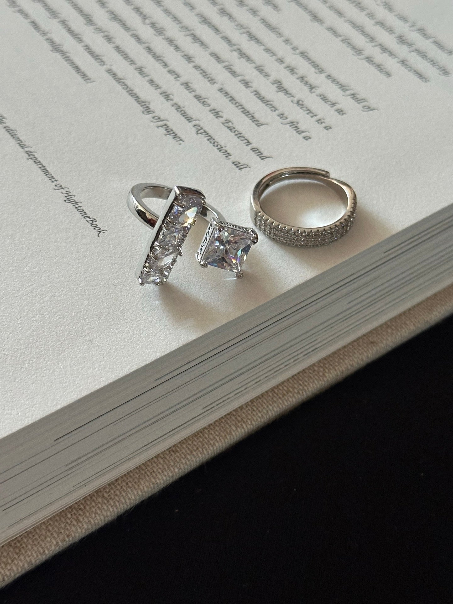 ASLOP TREASURE Abstract Pavé Stack Ring – ring product photo