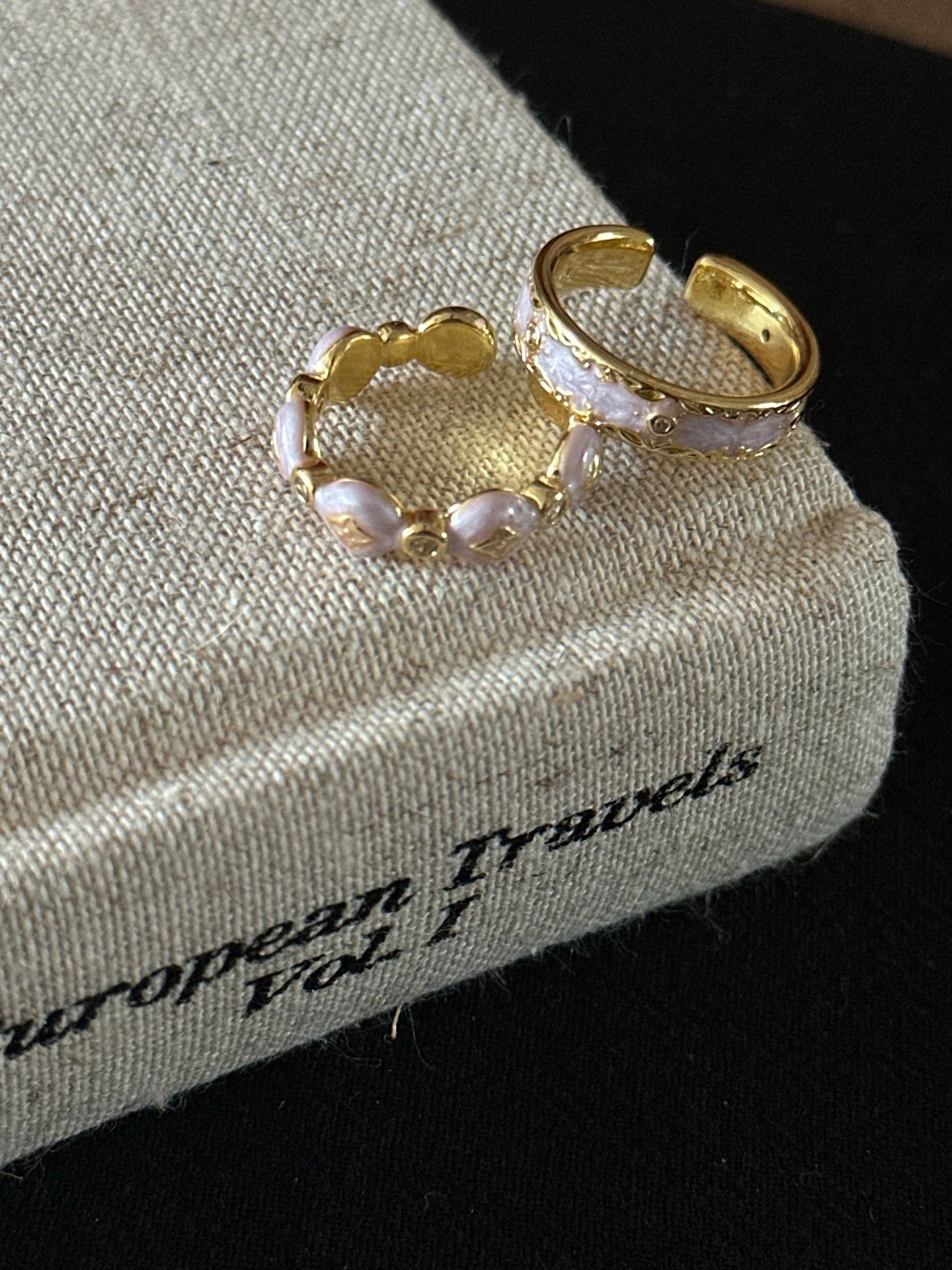 ASLOP TREASURE Gold Pearl Bead Ring – ring product photo