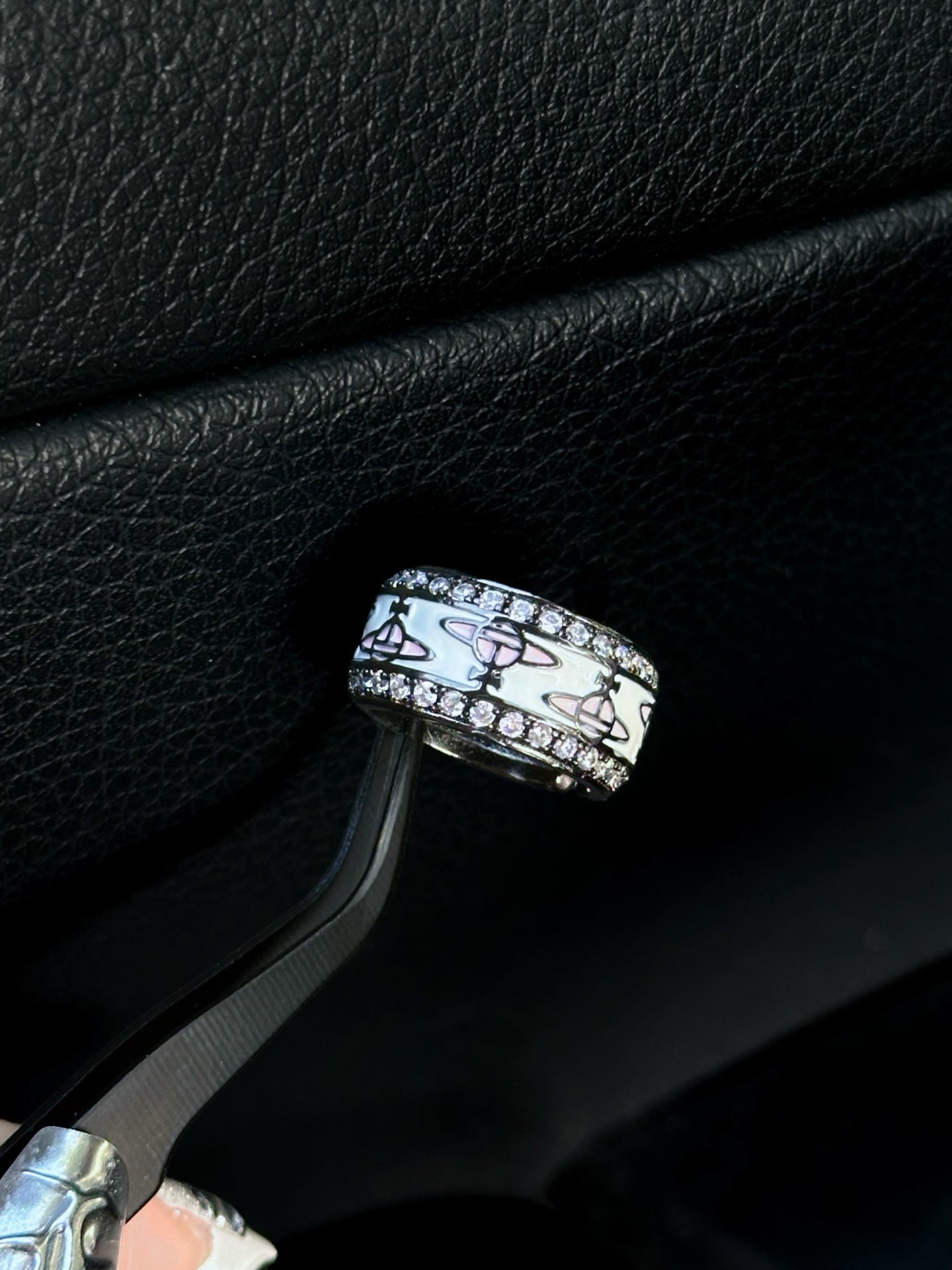 ASLOP TREASURE Pastel Pink & White Saturn Ring – product photo