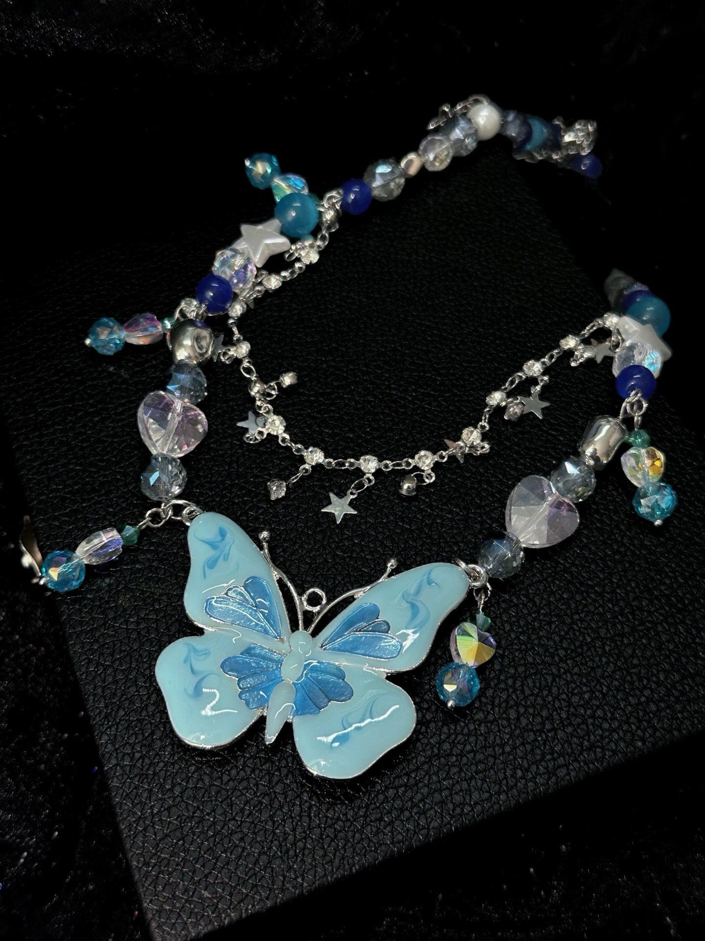 ASLOP TREASURE Blue Butterfly Beaded Necklace – product photo