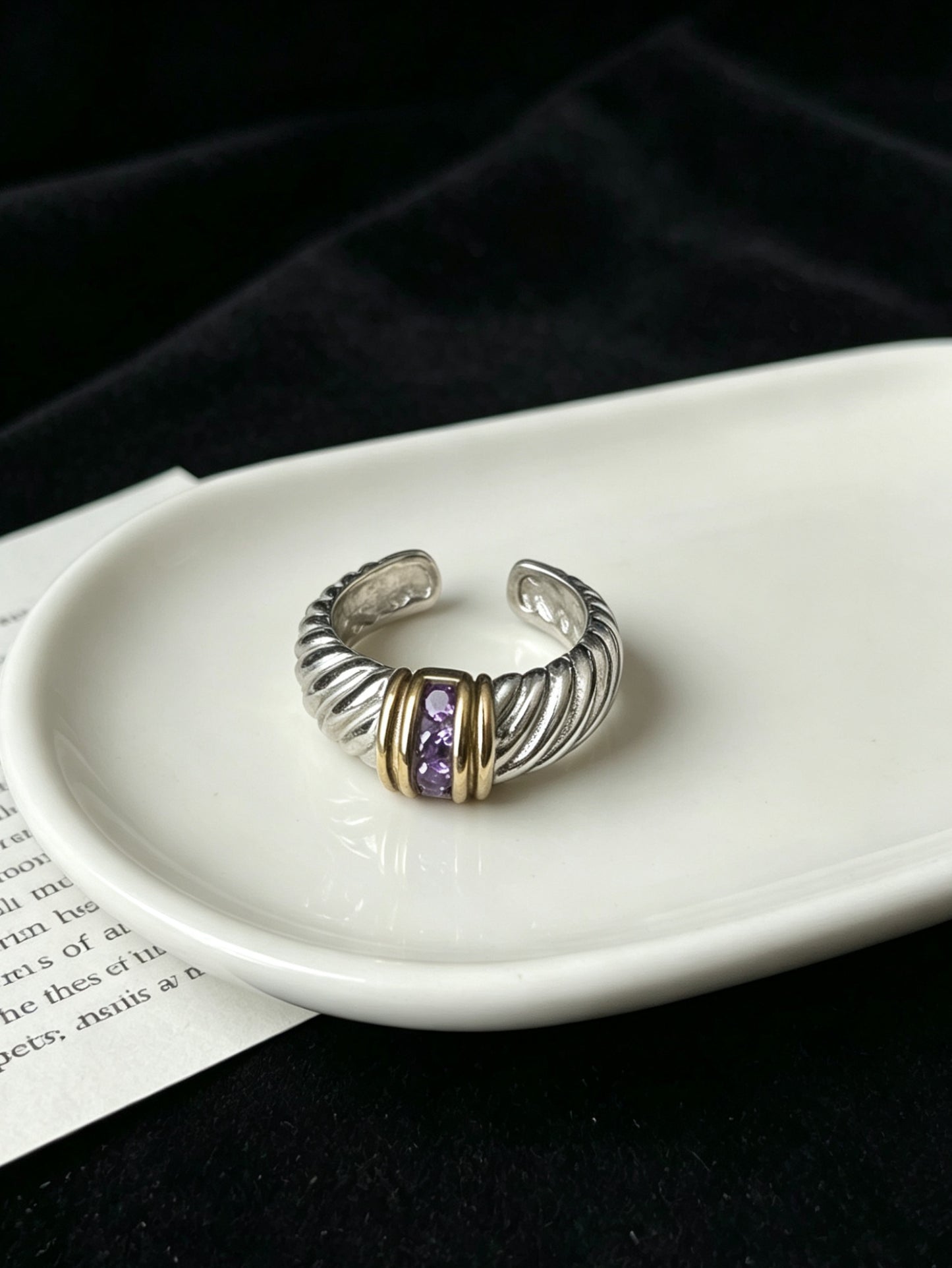 ASLOP TREASURE Amethyst Horn Ring – ring product photo