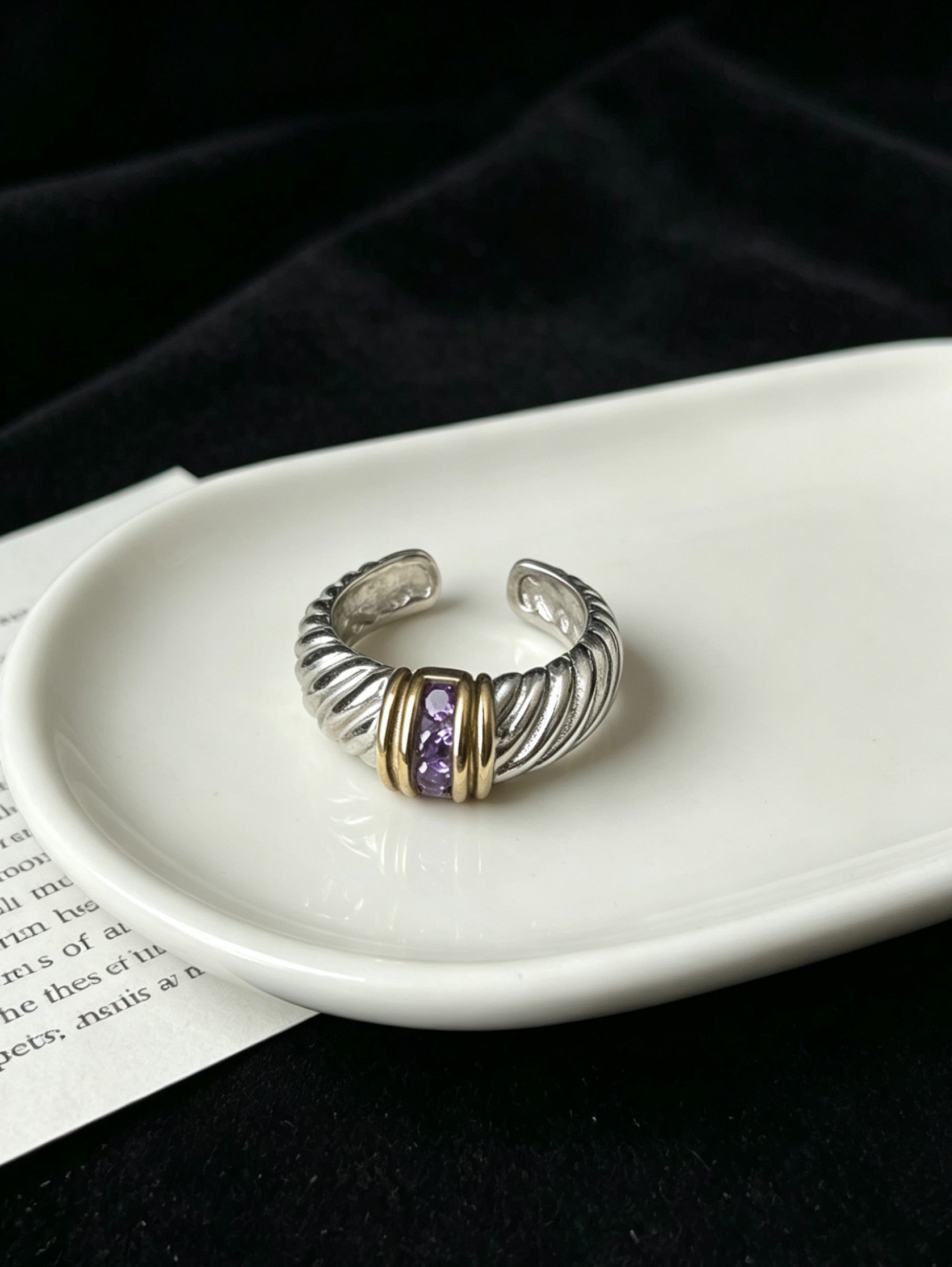 ASLOP TREASURE Amethyst Horn Ring – ring product photo