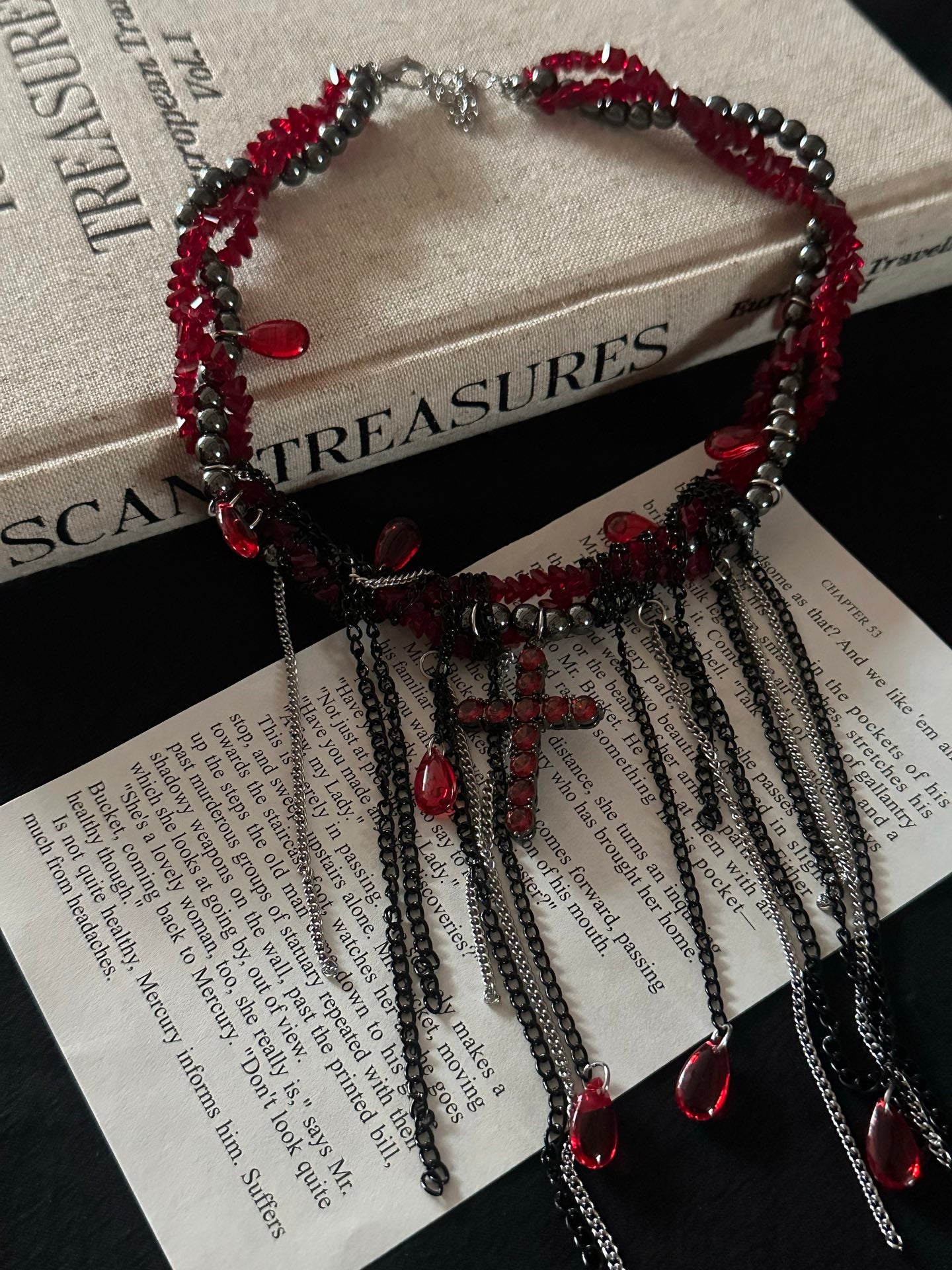 ASLOP TREASURE Gothic Tassel Choker – additional necklace product photo