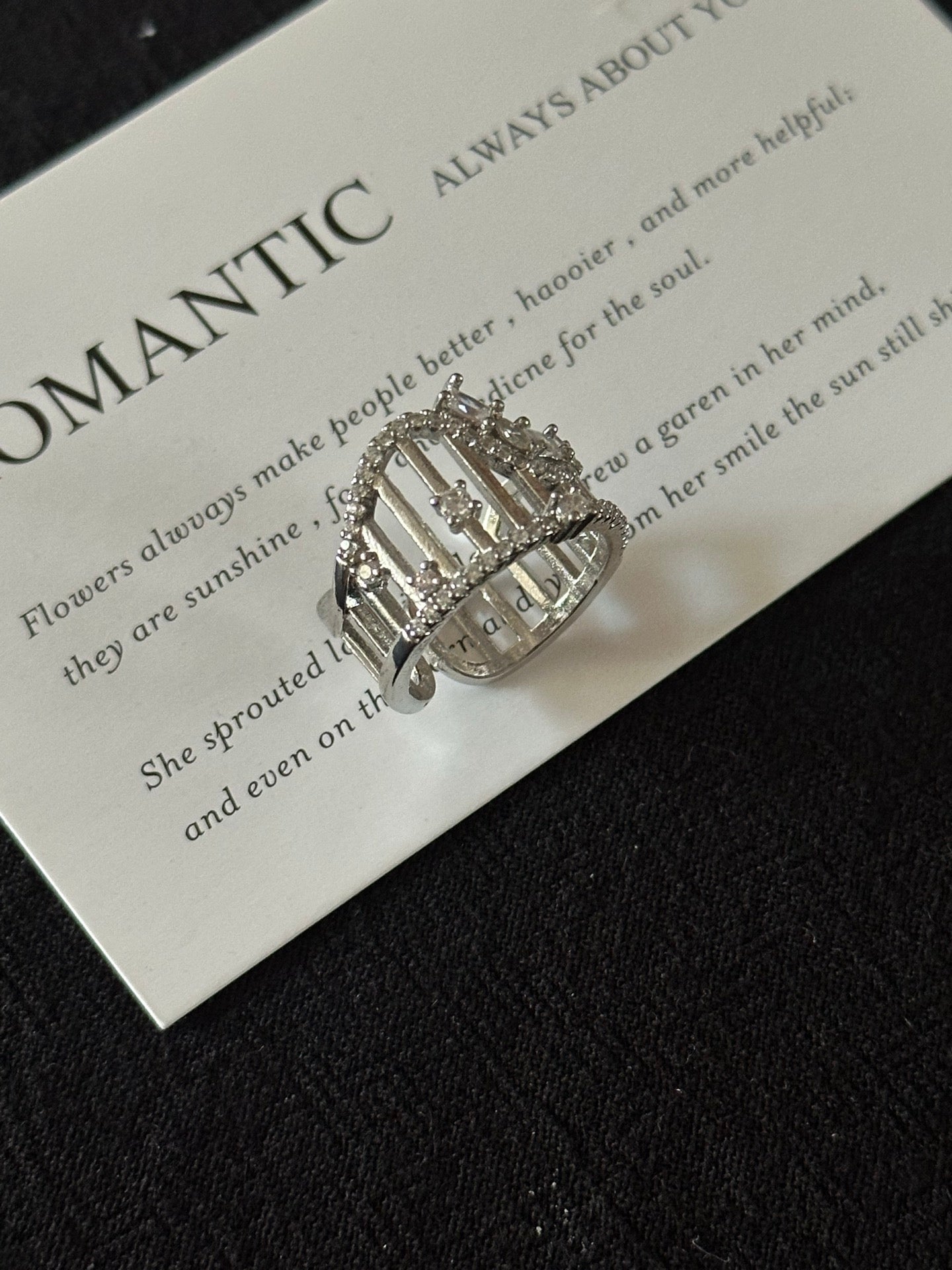 ASLOP TREASURE Crown Cutout Pavé Ring – additional ring product photo