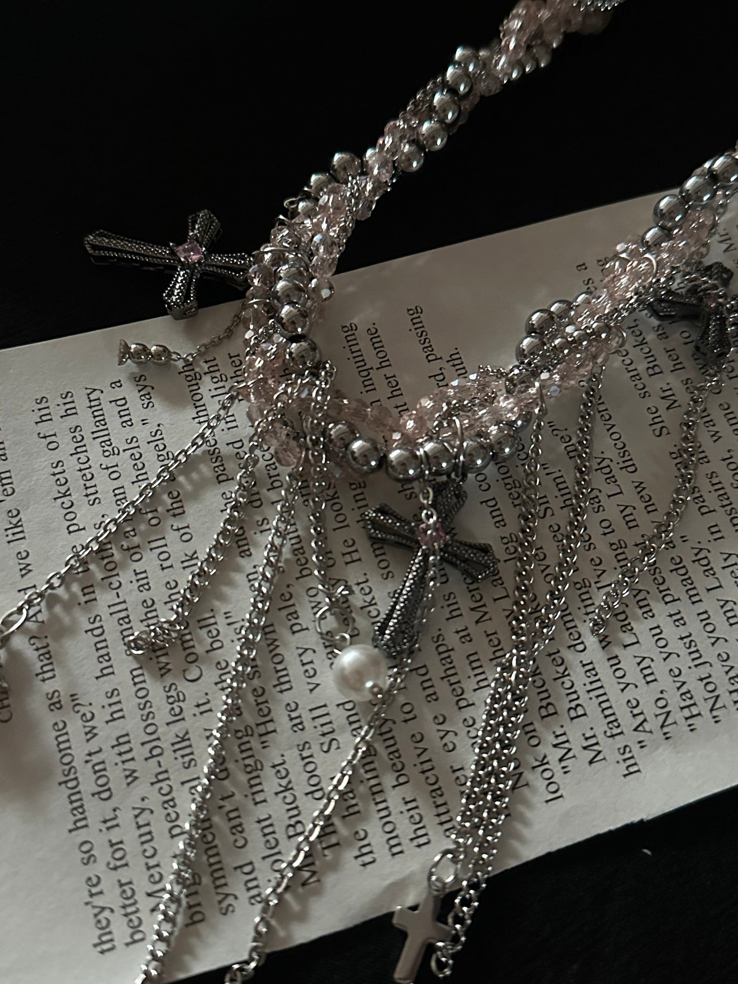 ASLOP TREASURE Rosé Tassel Choker – additional necklace product photo