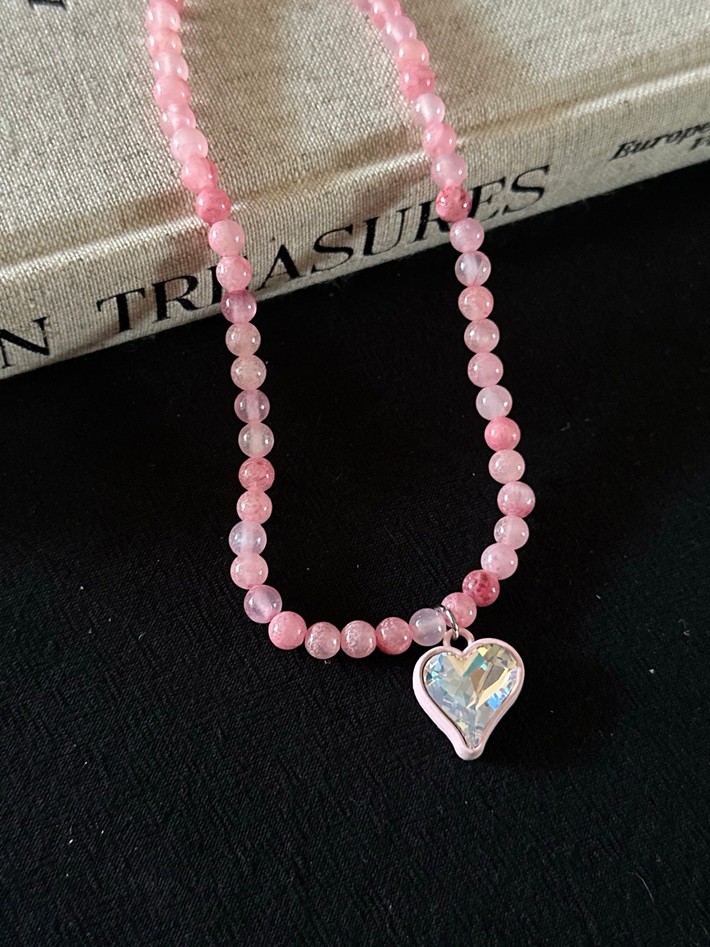ASLOP TREASURE Sweetheart Pink Bead Necklace – additional necklace product photo