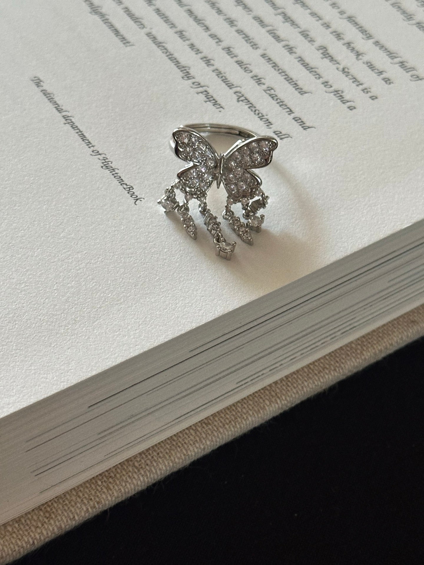 ASLOP TREASURE Butterfly Dangle Ring – additional ring product photo