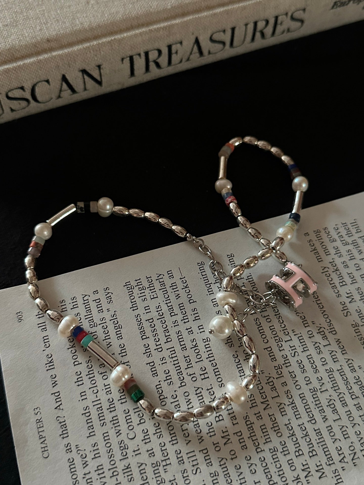 ASLOP TREASURE H Initial Pearl Necklace – additional necklace product photo
