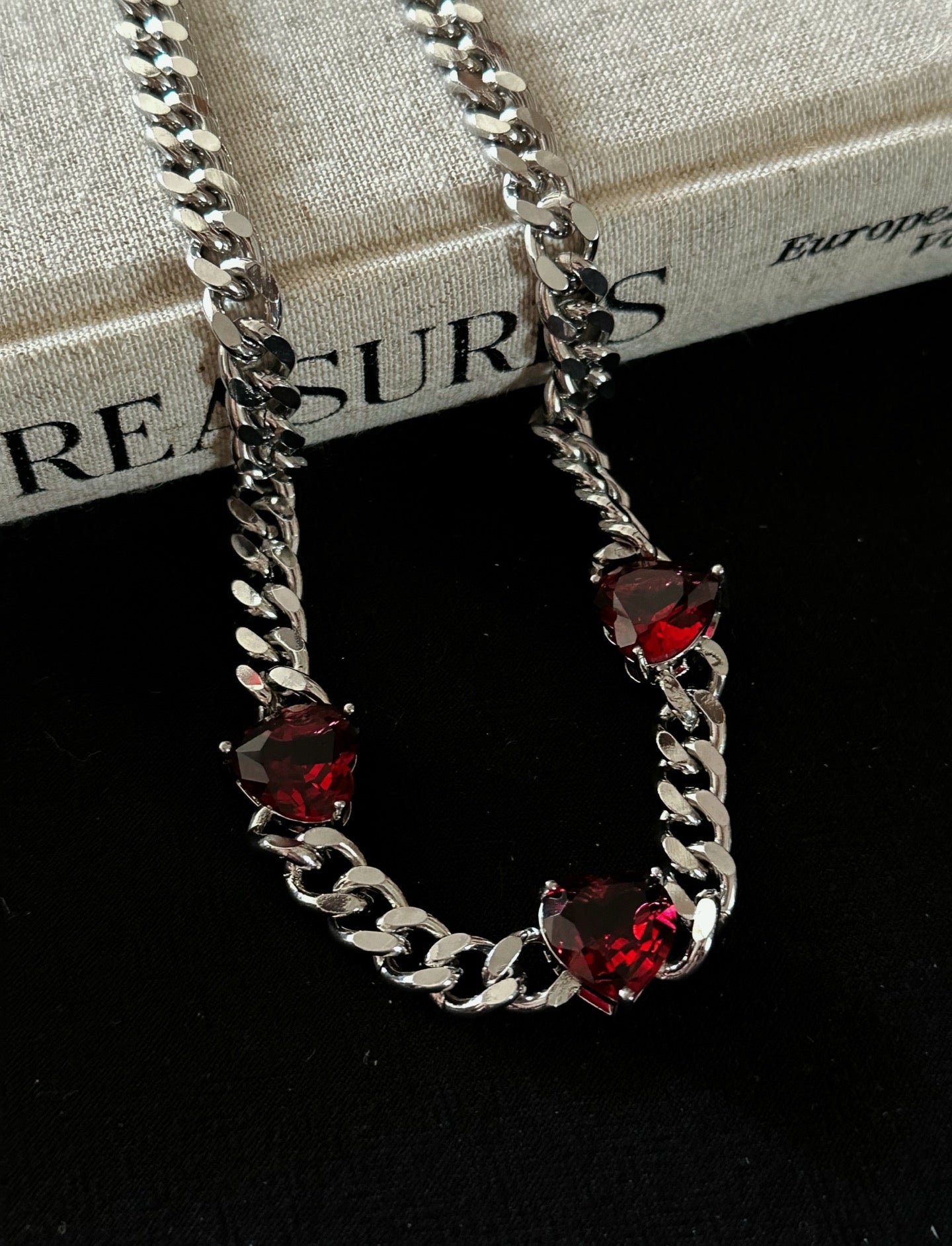 ASLOP TREASURE Cuban Link Heart Necklace – additional necklace product photo