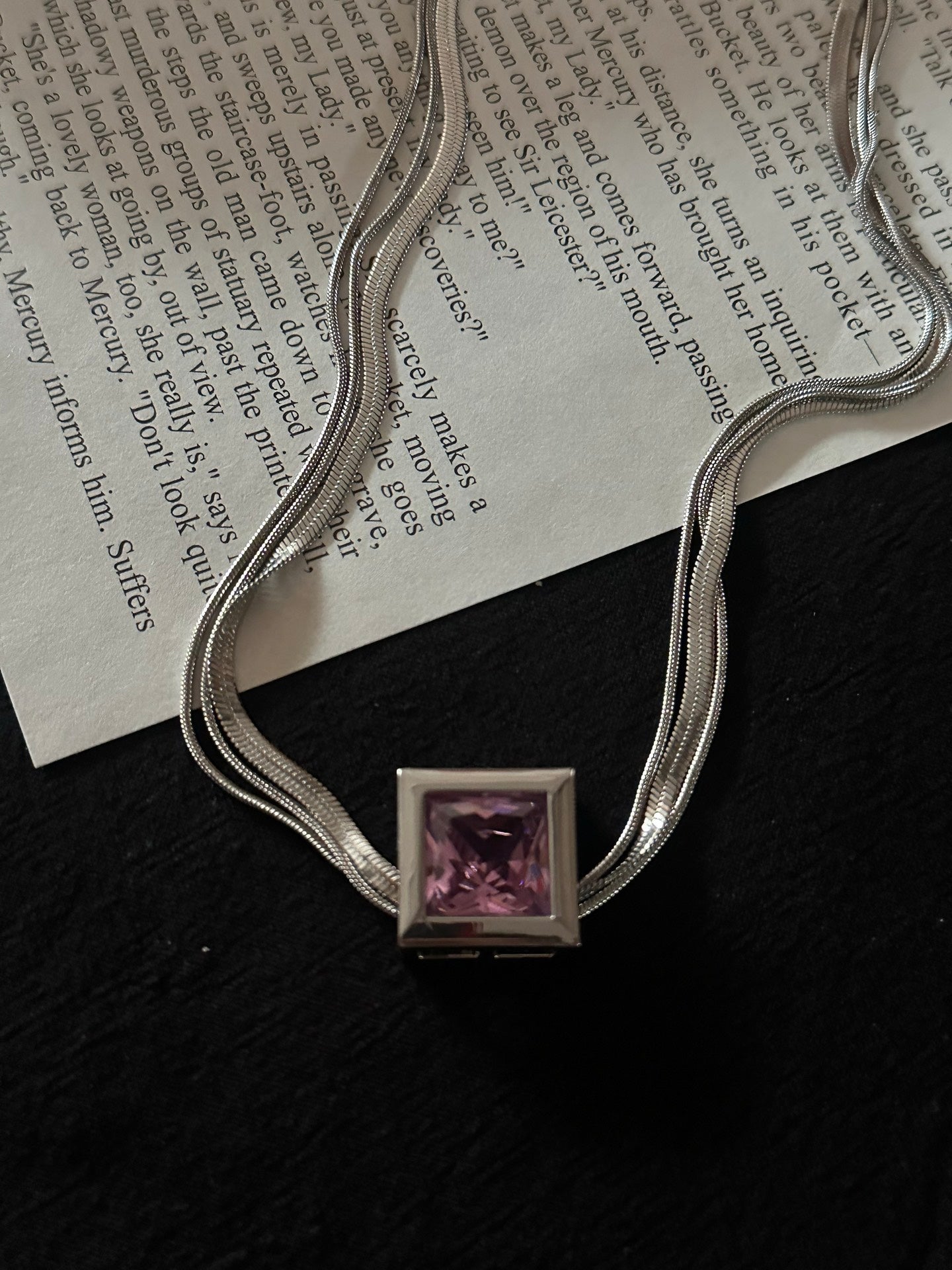 ASLOP TREASURE Pink Sugar Cube Layered Necklace – additional necklace product photo