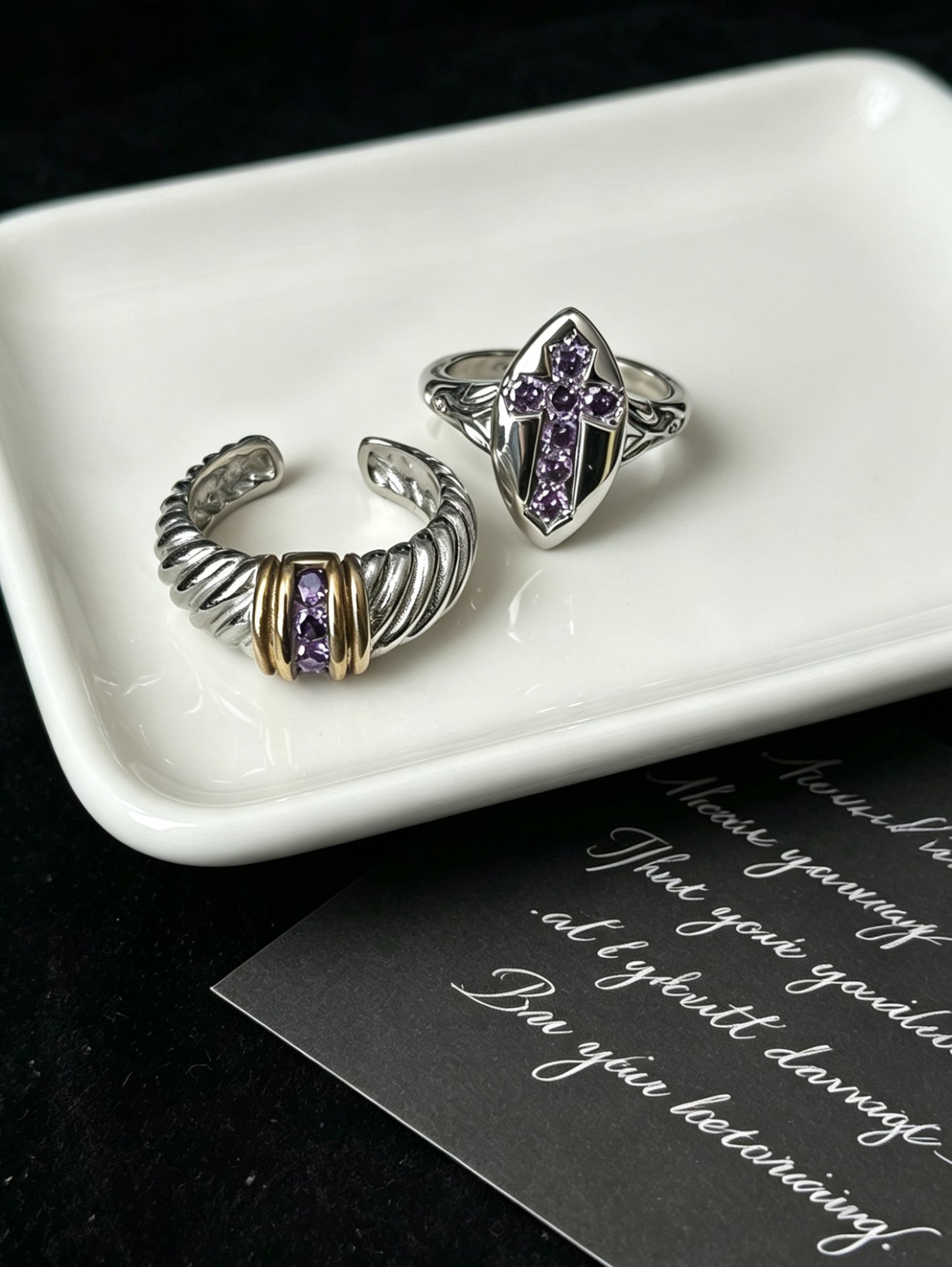 ASLOP TREASURE Amethyst Horn Ring – additional ring product photo