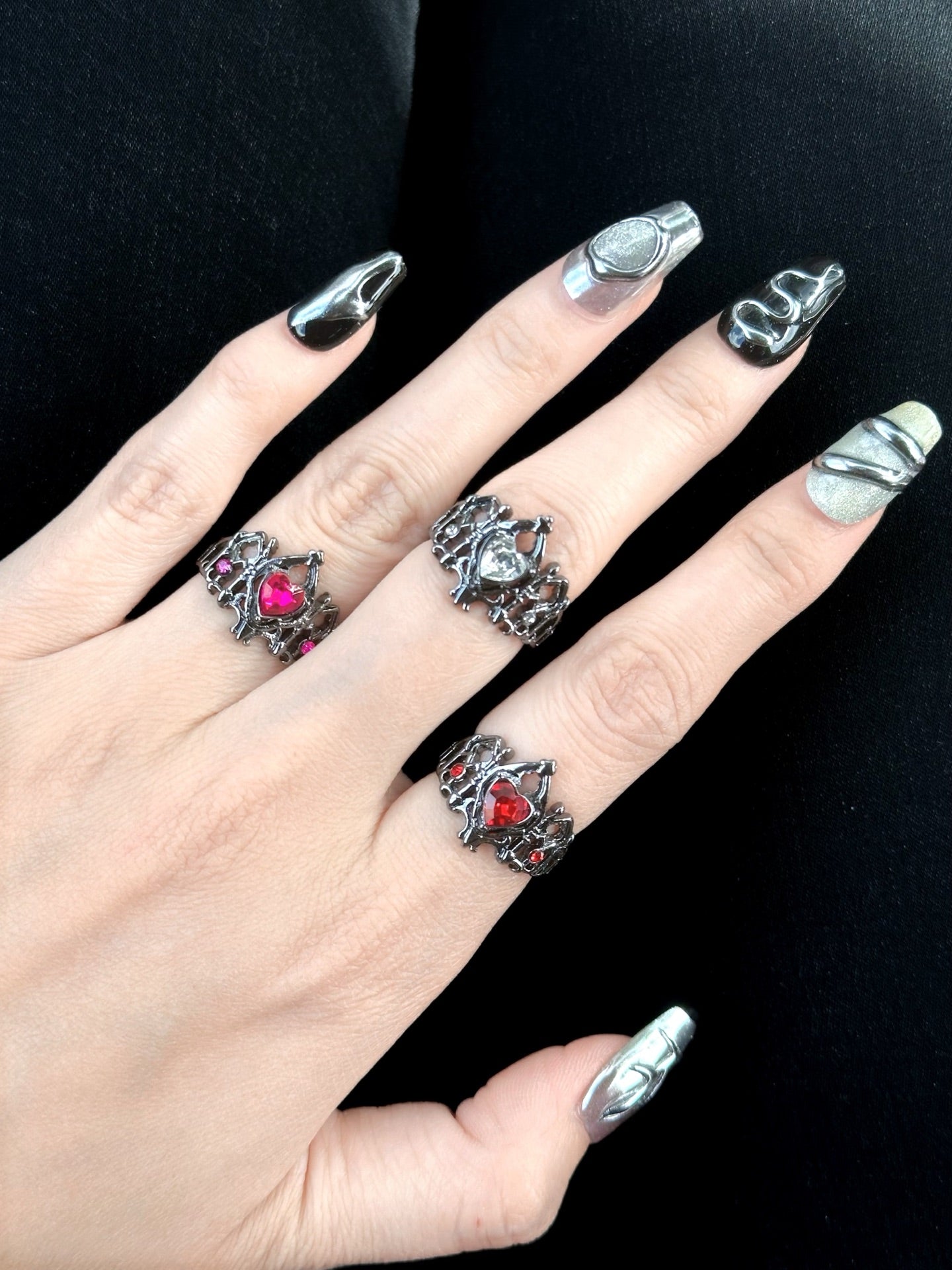 ASLOP TREASURE Gothic Crown Ring Sets – additional ring product photo
