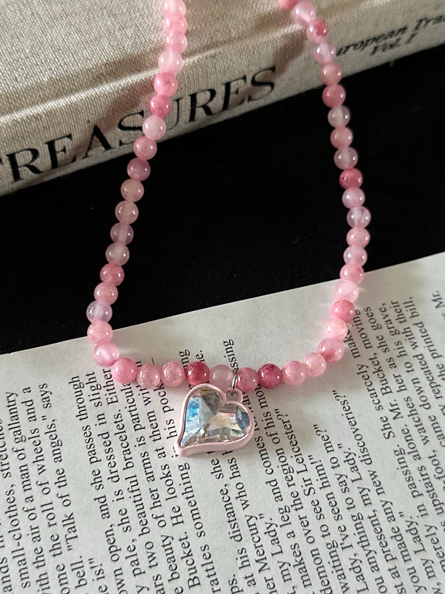 ASLOP TREASURE Sweetheart Pink Bead Necklace – additional necklace product photo